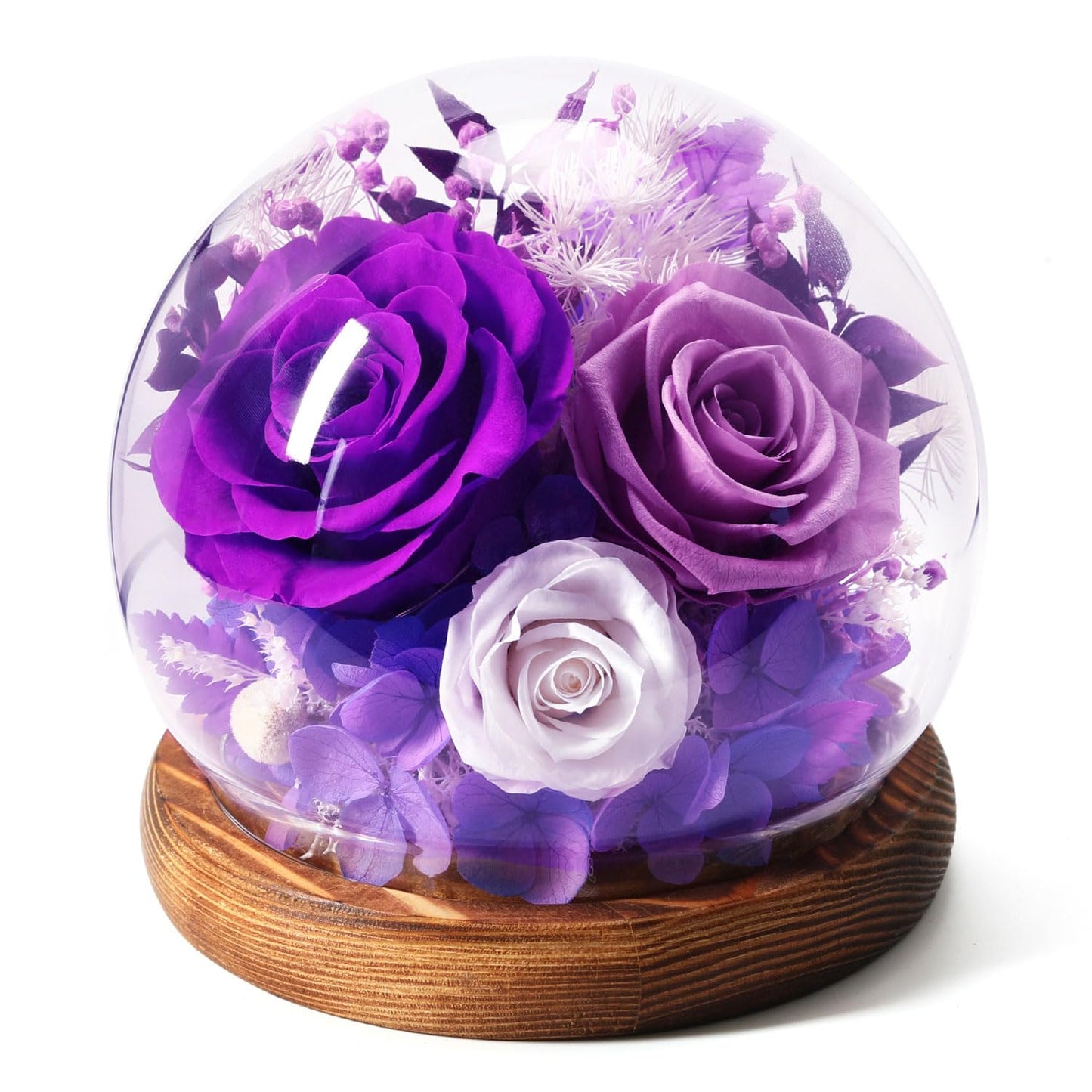 Mothers Day Flowers Gifts for Mom,Forever Preserved Roses in Glass Dome,Mothers Day Roses Gifts for Wife Mom Women Grandma from Daughter,Fresh Flowers for Delivery/Purple