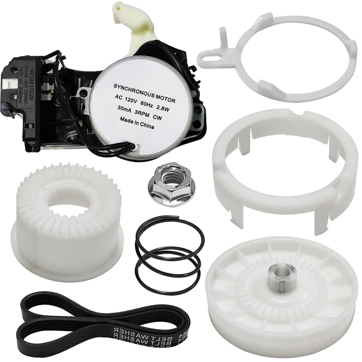 W10913953 Washer Shift Actuator W10721967 Pulley Clutch W10006384 Drive Belt Kit Compatible with Whirlpool Kenmore Maytag Amana Washing Machine Replaces W10815026 W10597177 49tyz-e120a1