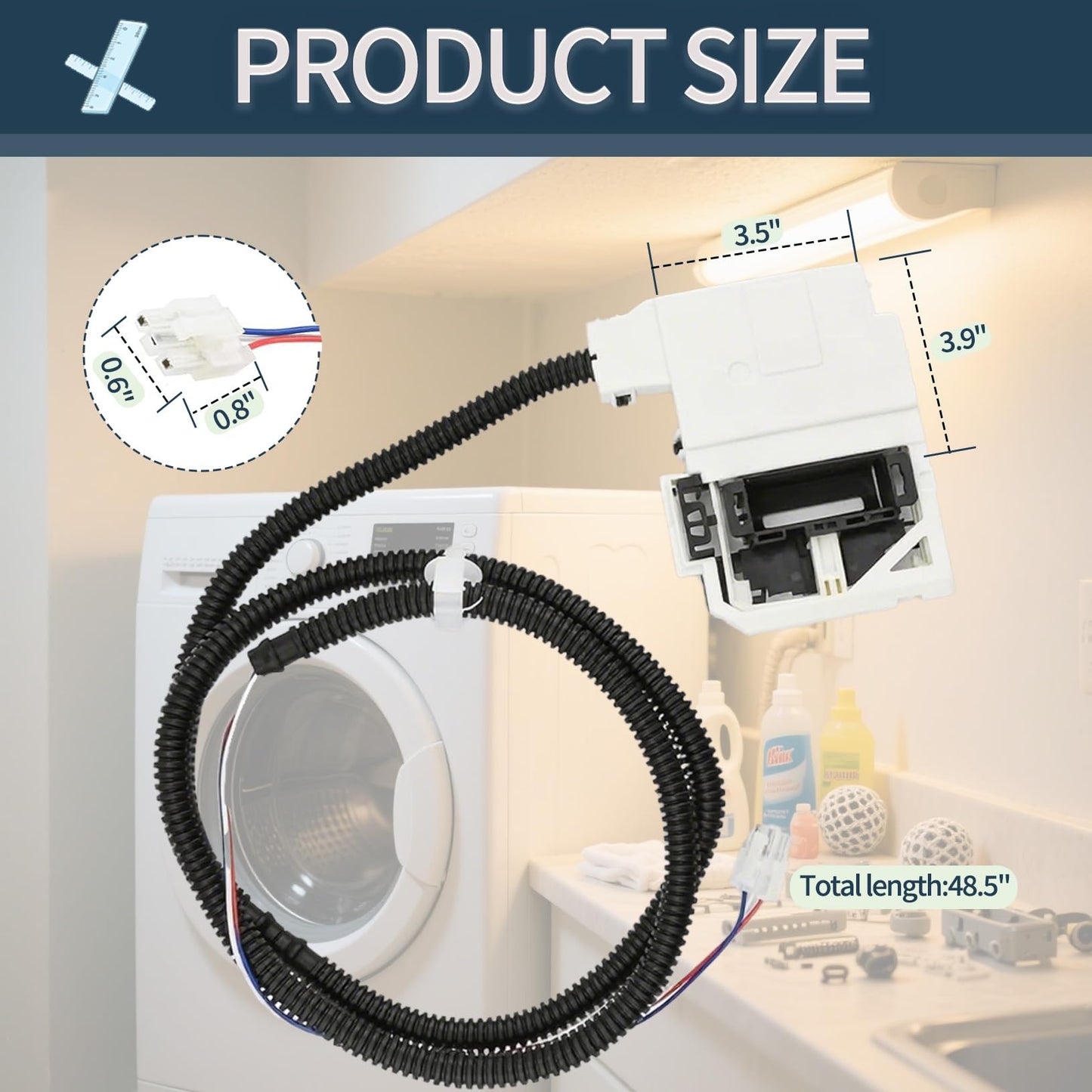 W11368616 W11670519 Washer Lid Lock Latch Assembly (3 Wire) Compatible with Whirlpool Maytag Washing Machine Door Latch, Model MVW4505MW0 MVW5430MW1 MVW5435PW0, Replace 4981394 AP7214714 EAP17215992