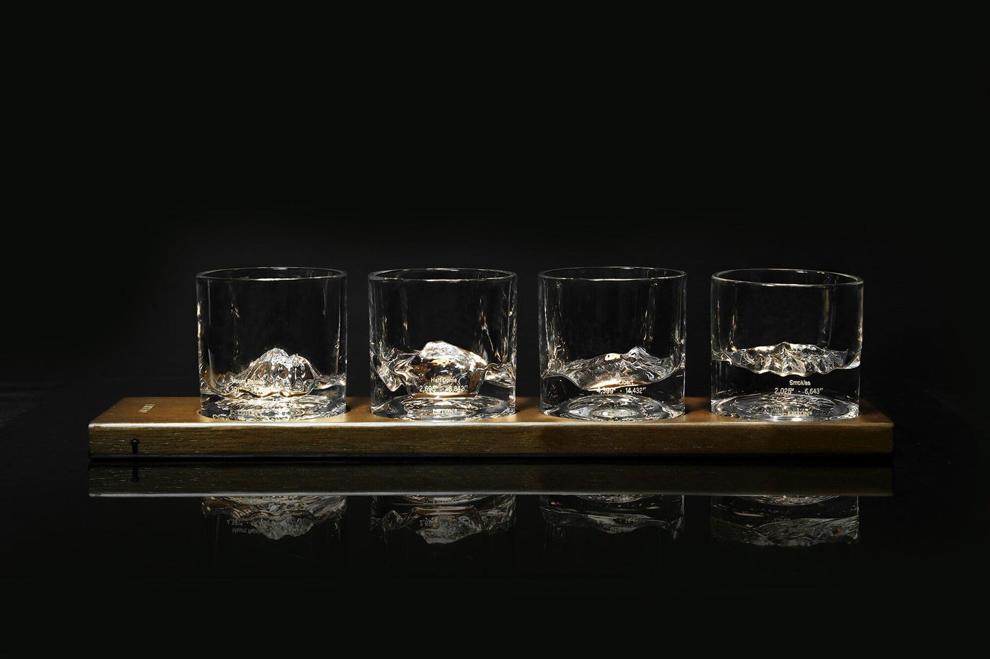 LIITON Fathers Day Whiskey Glasses for Dad, American Peaks Set of 4, Thick Heavy Crystal 3D Mountain Bourbon & Cocktail Glasses, Chills 18 Seconds Without Ice, 10 oz