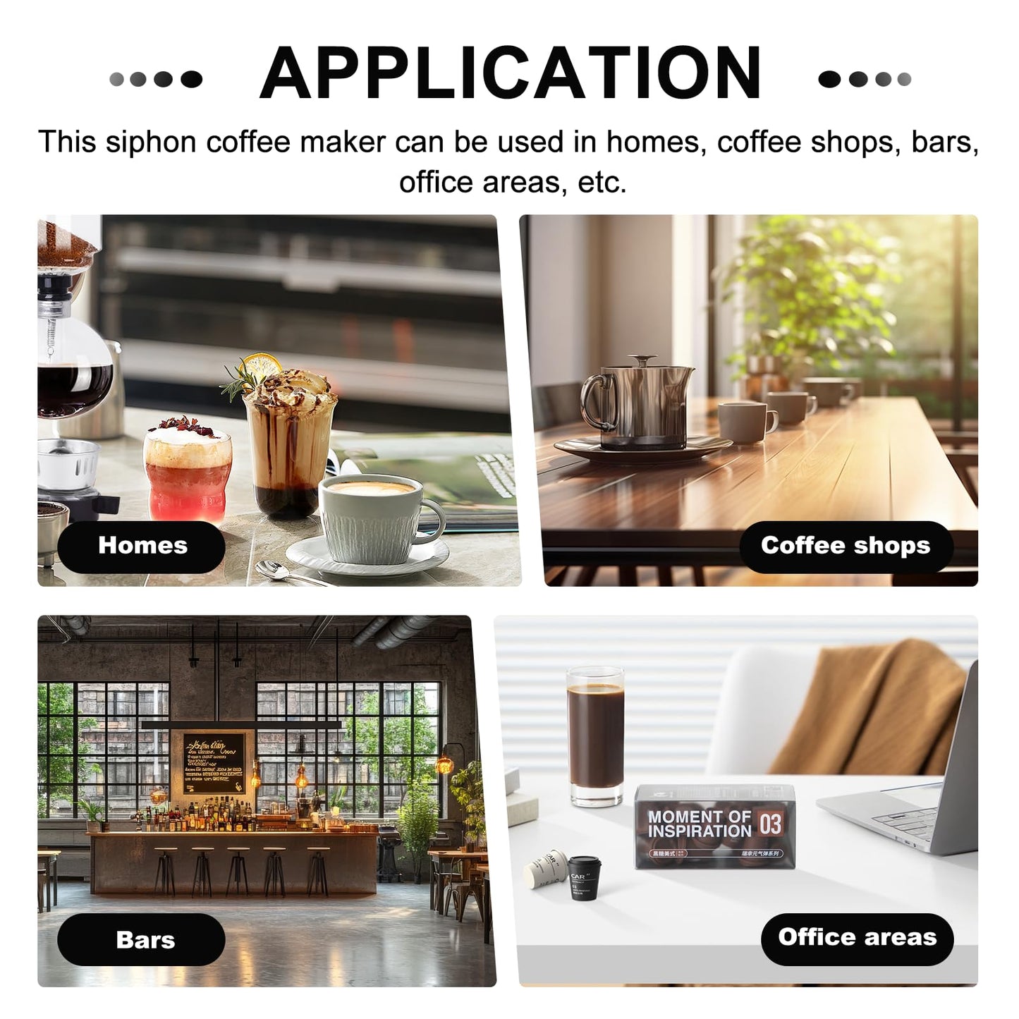YUCHENGTECH Siphon Syphon Coffee Maker Tabletop Glass Siphon Pot Glass Technica Siphon Vacuum Coffee Maker(5 Cups(600ml))