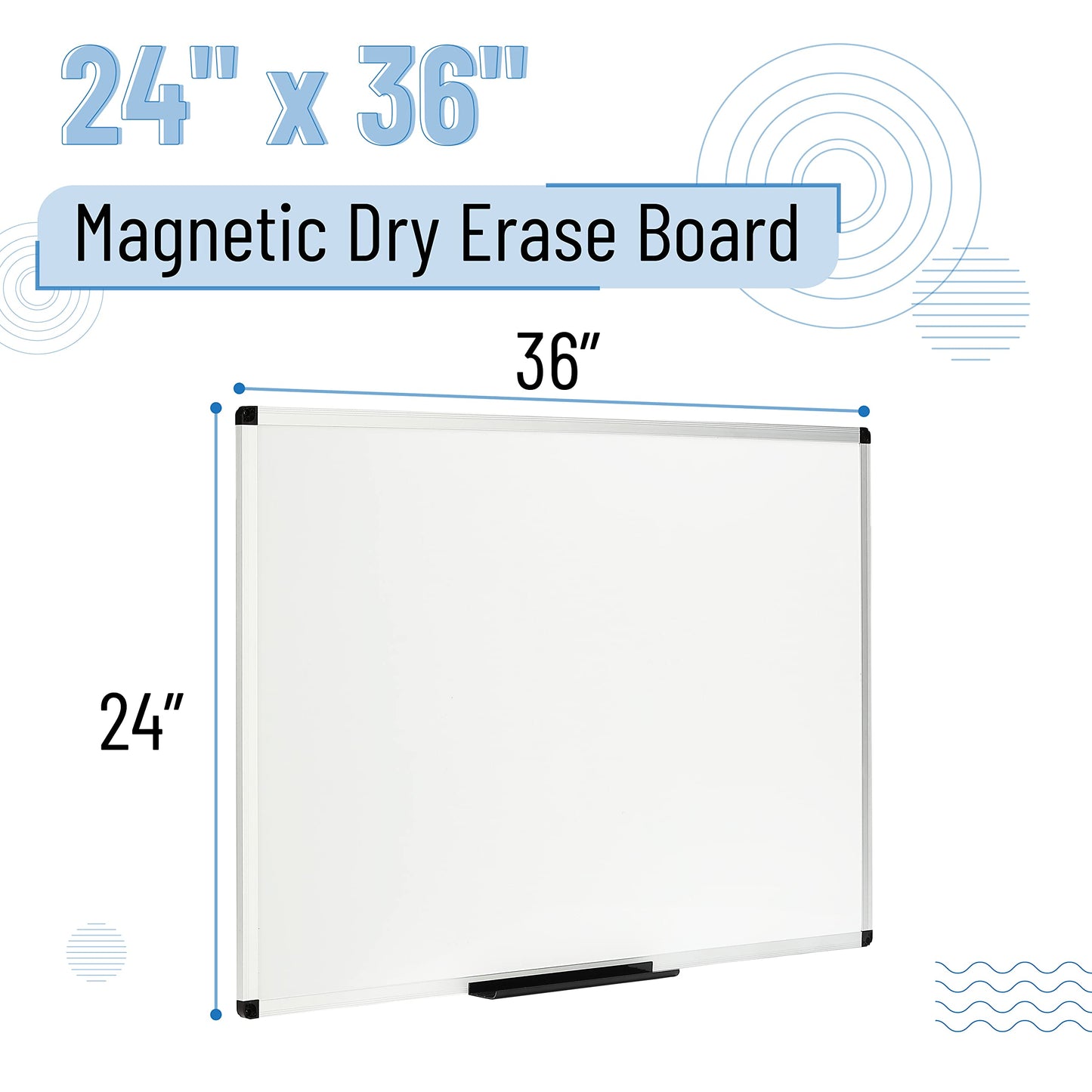 Mr. Pen- Magnetic Dry Erase Board, 24x36 Inches, White Board Dry Erase, Large White Board, Big White Board, Large Whiteboard for Wall