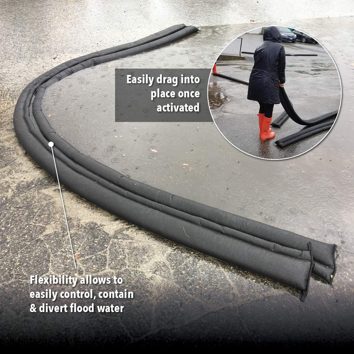 Quick Dam QD617-1 Water Activated Flood Barrier 17 feet, 1-Pack
