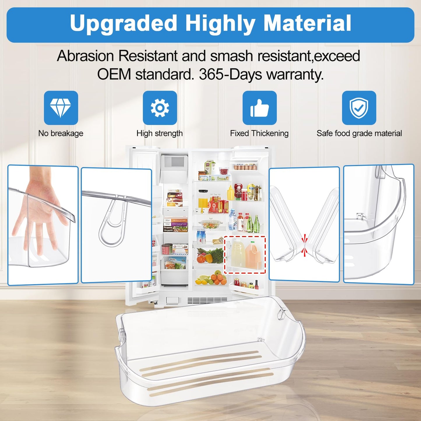 UPGRADED 241505501 Refrigerator Door Bin Compatible with Frigidaire Door Shelf Replacement Parts 241505500 FFSC2323TSA FFSC2323TS0 LFSC2324VF6 FGSC2335TFB FGSC2335TF0 FGSC2335TFA LGHK2336TF0 Door Bin