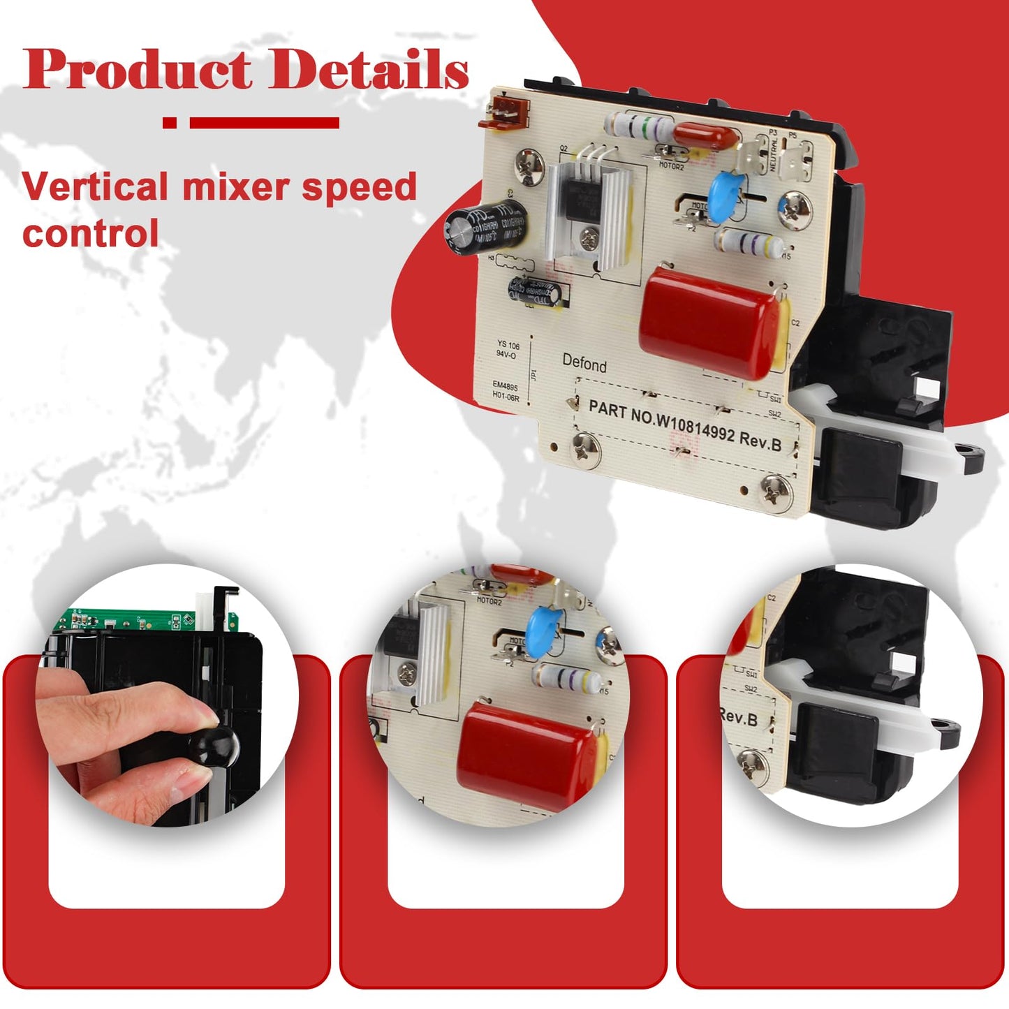 AdZzz WP9706648 mixer speed control board AP6013720 9706648 9706052 9707511 kitchen supplies parts Genuine OEM part