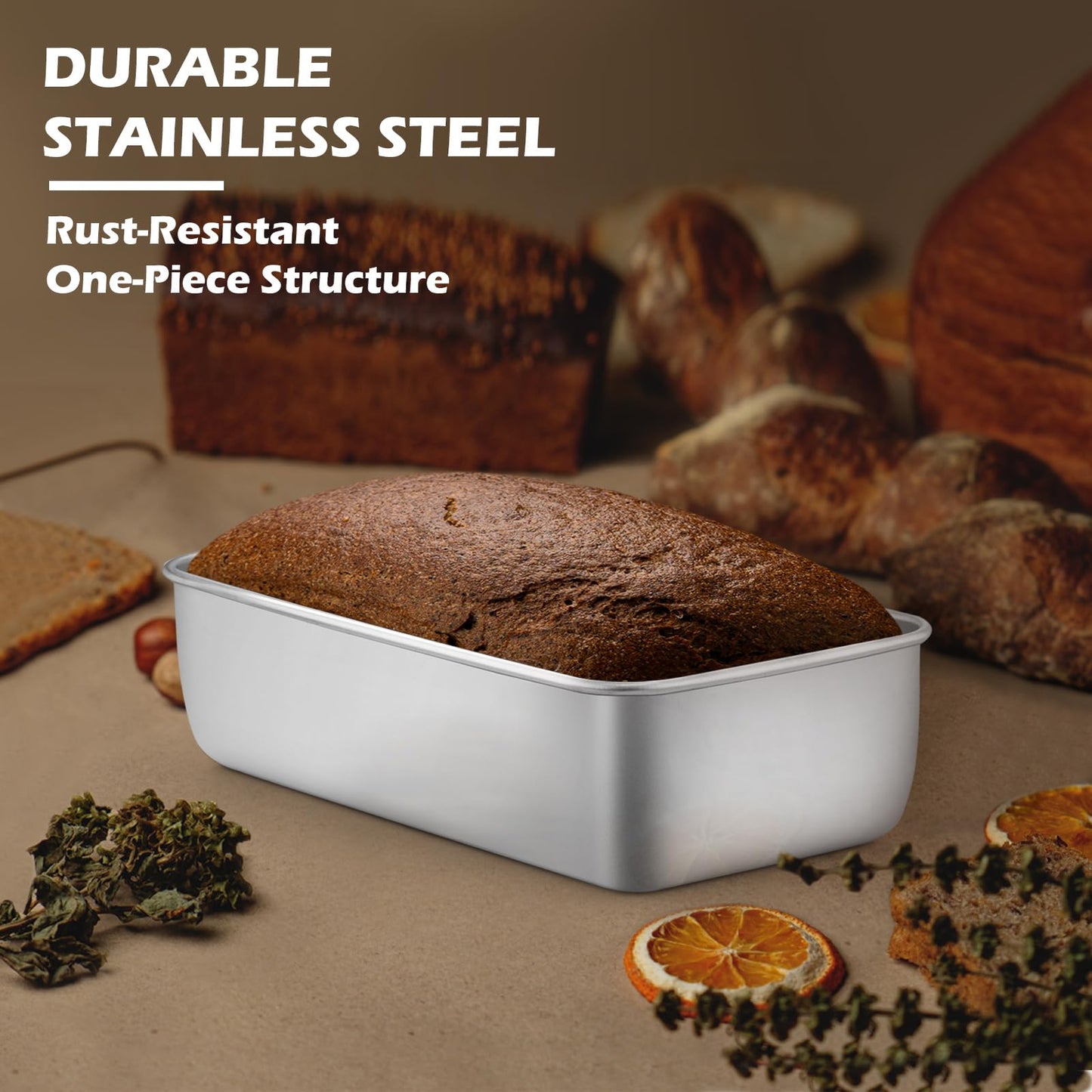 Leonyo 8 Pack 9x5IN Loaf Pans for Baking Bread, 9x5IN Stainless Steel Bread Loaf Pans Set for Homemade Meatloaf, Bananas, Brownies, Lasagnas, Dishwasher Oven Safe