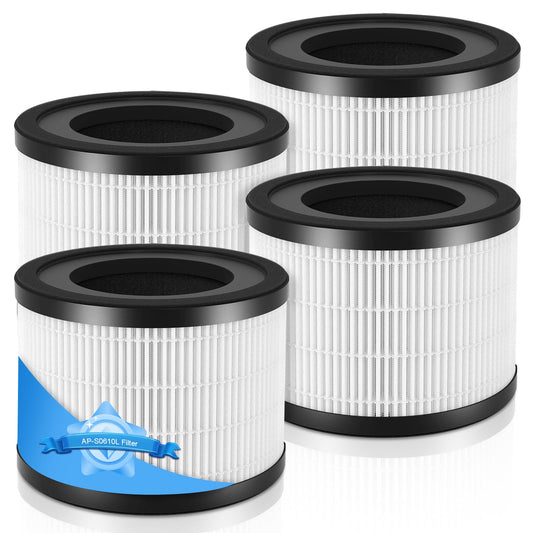 4 Pack AP-S0610L Replacement Filter Compatible with MOOKA AP-S0610L Air Purifier,3-in-1 H13 True HEPA High-Efficiency Activated Carbon Filter