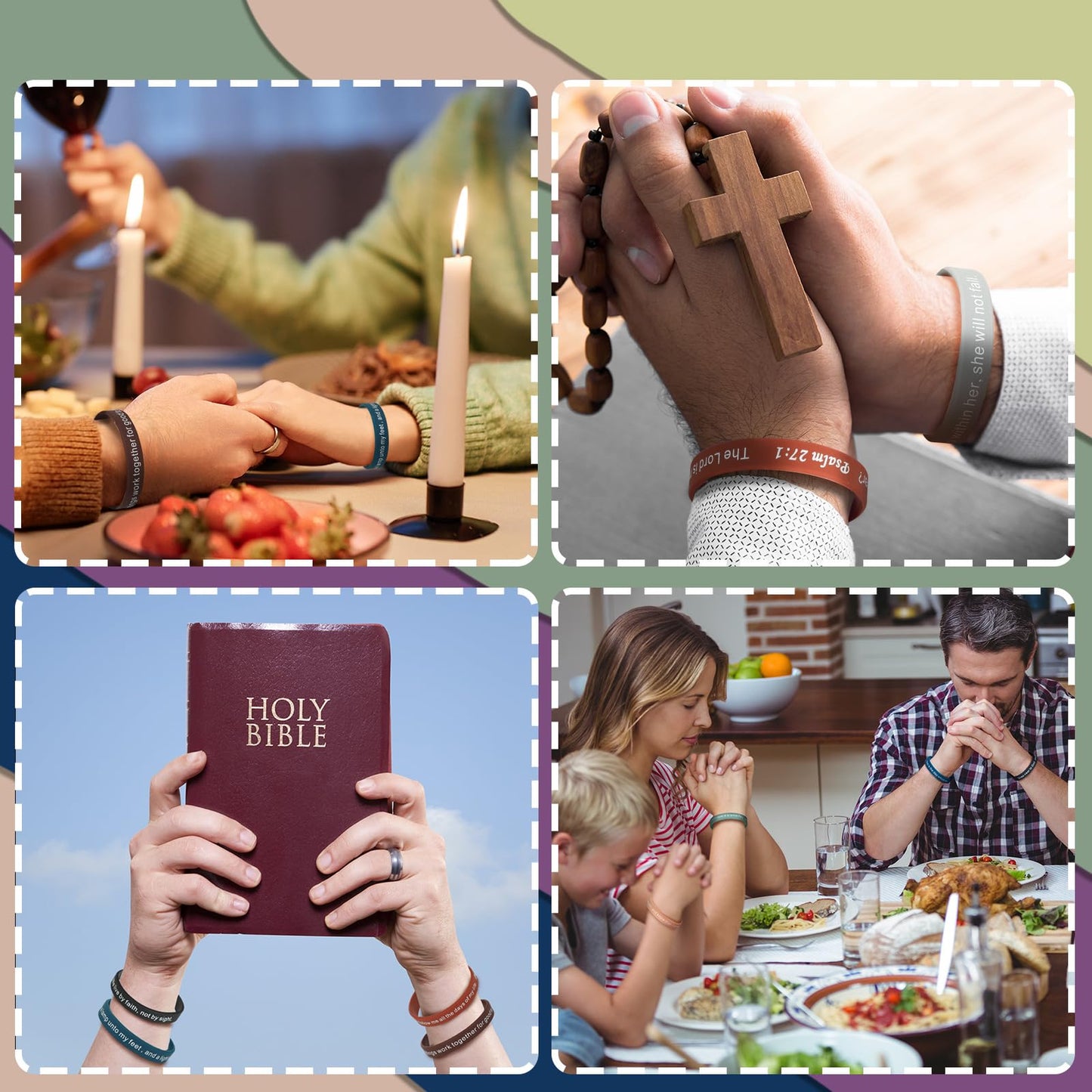 Estune 240 Pcs Bible Verses Bracelets Motivational Quote Rubber Wristbands Christian Religious Silicone Bracelet Inspirational Silicone Wristbands for Unisex Men Women Party (Pastel Color)