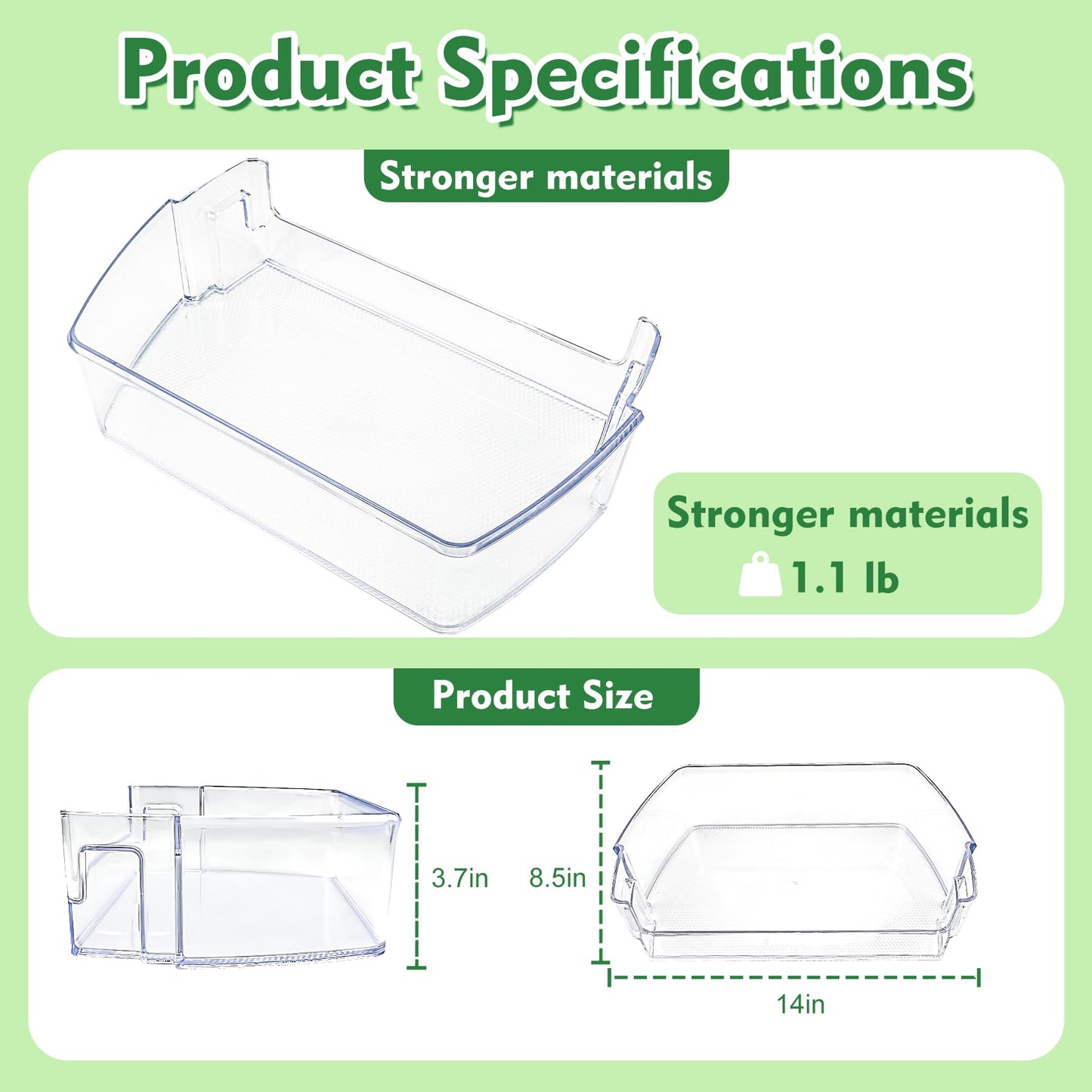 MAN63948504 Door Shelf Bin, Bin Basket Shelf Compatible with l-g LFXC22526D, LMXS28626D, LFCS27596S, etc, Part Number: 4976934, AP7176180, PS16662677, EAP16662677