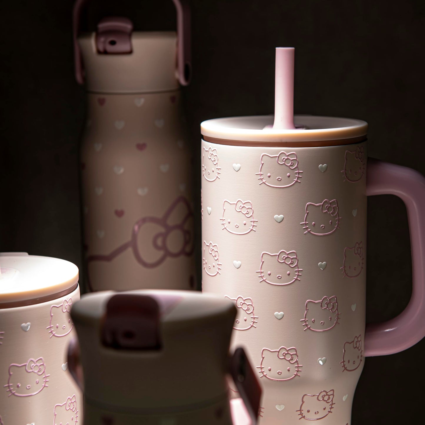 Zak Designs Sanrio Sutton Travel Tumbler for On the Go or At Home, 40oz Stainless Steel with Vacuum Insulation, Silicone Straw, and Carry Handle for Cold Drinks (Hello Kitty)