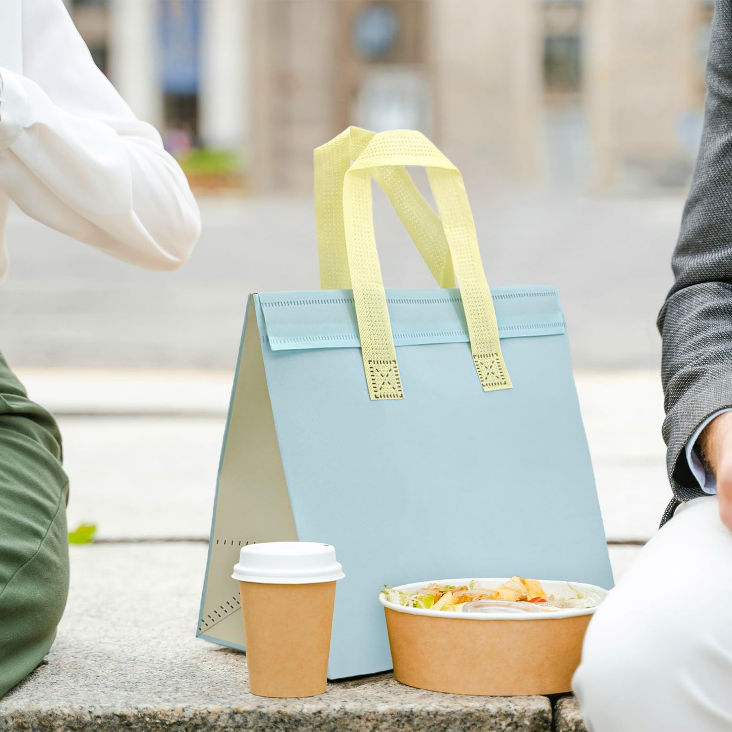 120 Pcs Insulated Take Out Bags Bulk in Thermal Insulation Lunch Bag for Hot Cold Food Pizza Coffee Milk Tea Delivery Cooler Bag for Catering Restaurant Picnic (9.5 x 9.5 x 6 in) (120, 24x24x15)
