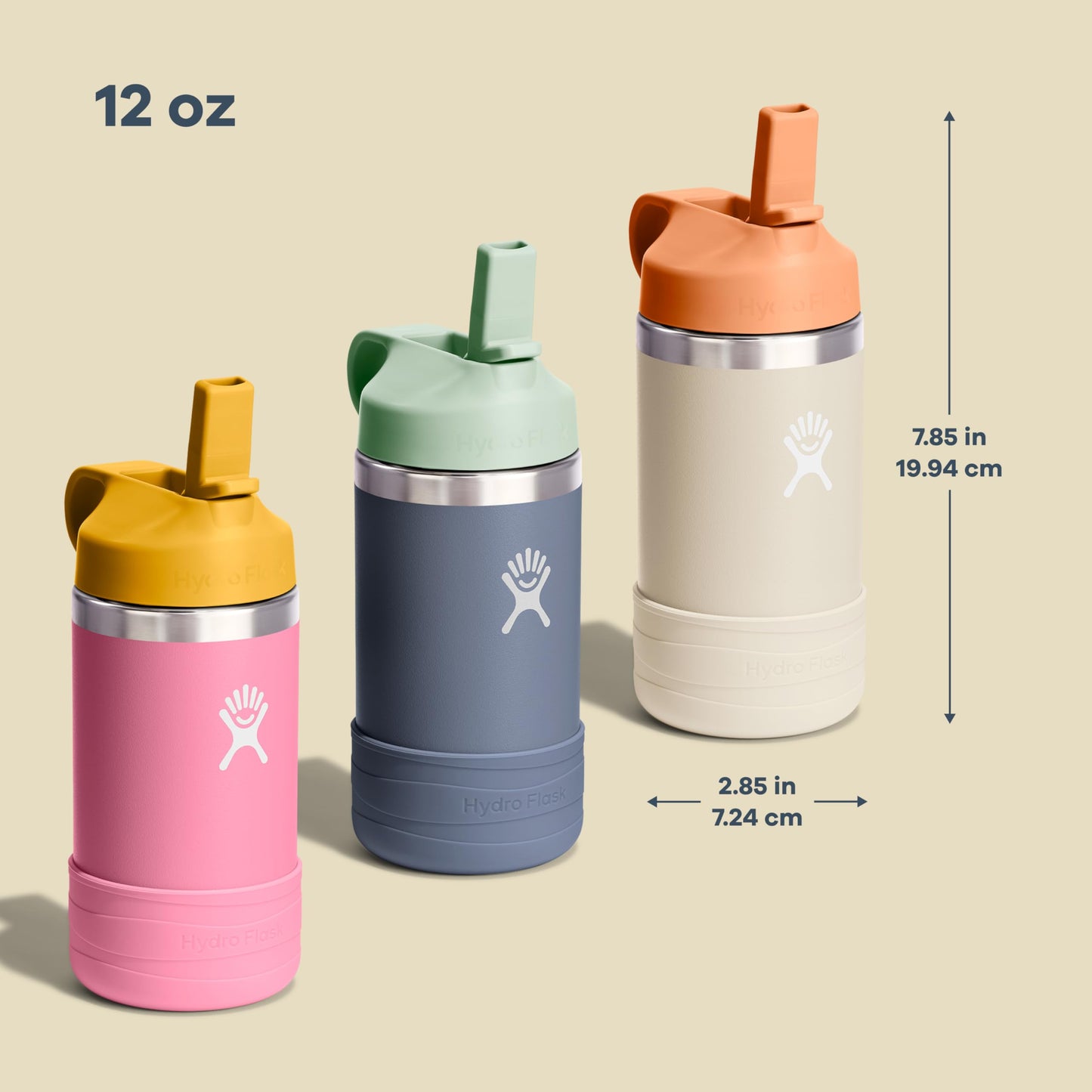 Hydro Flask Kids Water Bottle for School - Stainless Steel and Insulated with Straw Cap - 12 Oz Koala