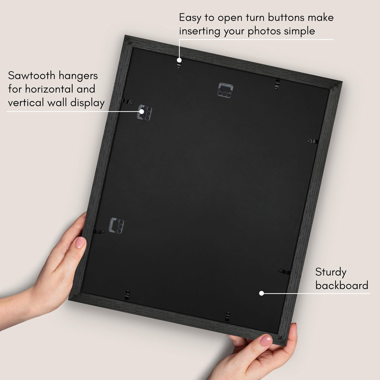 Americanflat 16x20 Picture Frame with Polished Plexiglass - Use as 12x16 Frame with Mat or Display 16x20 Photo Without Mat - Hudson Collection - Wide Picture Frames for Wall Display - Black