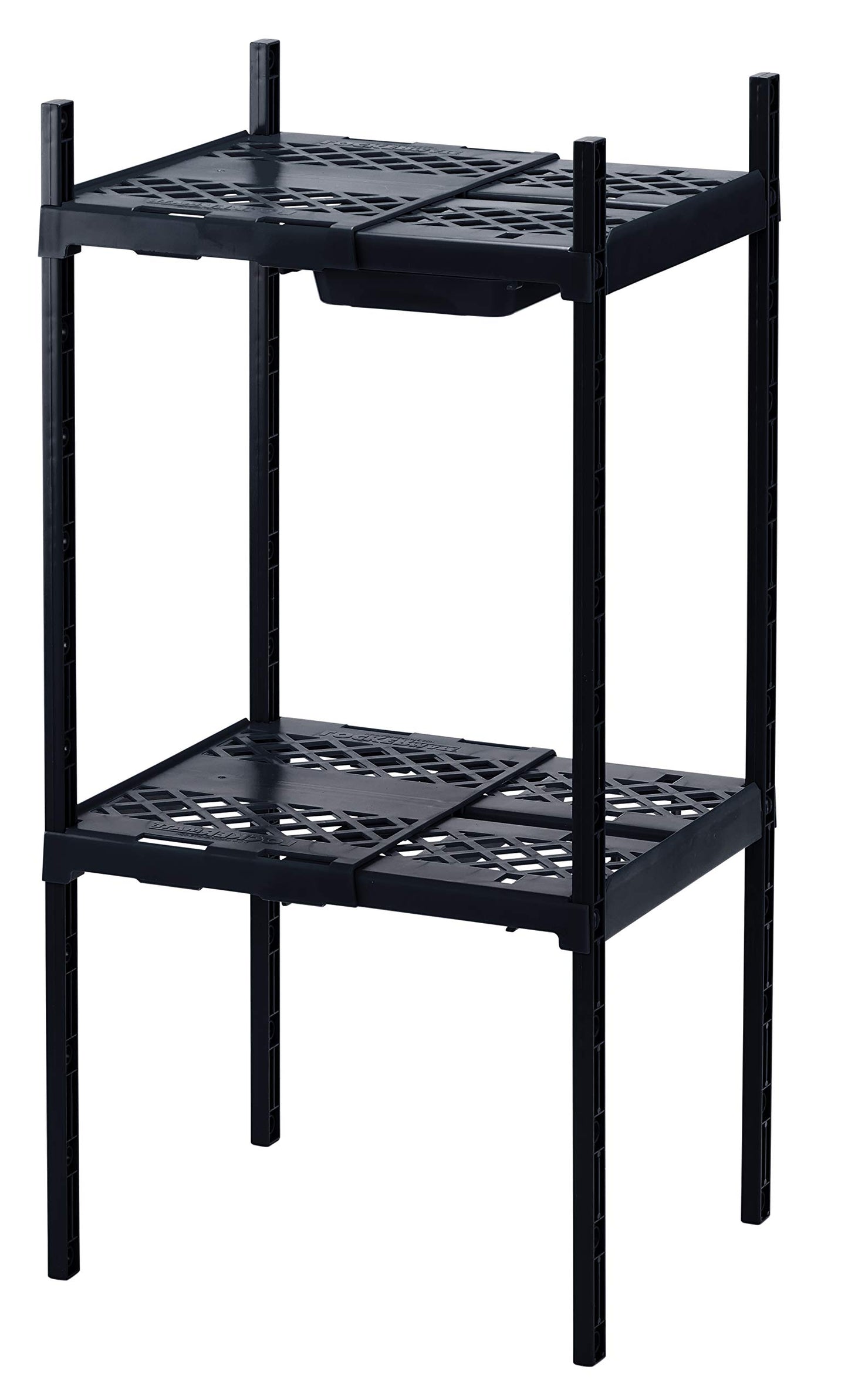 LockerMate Double Locker Shelf, Adjustable Width and Height to Fit Most School Lockers, Black