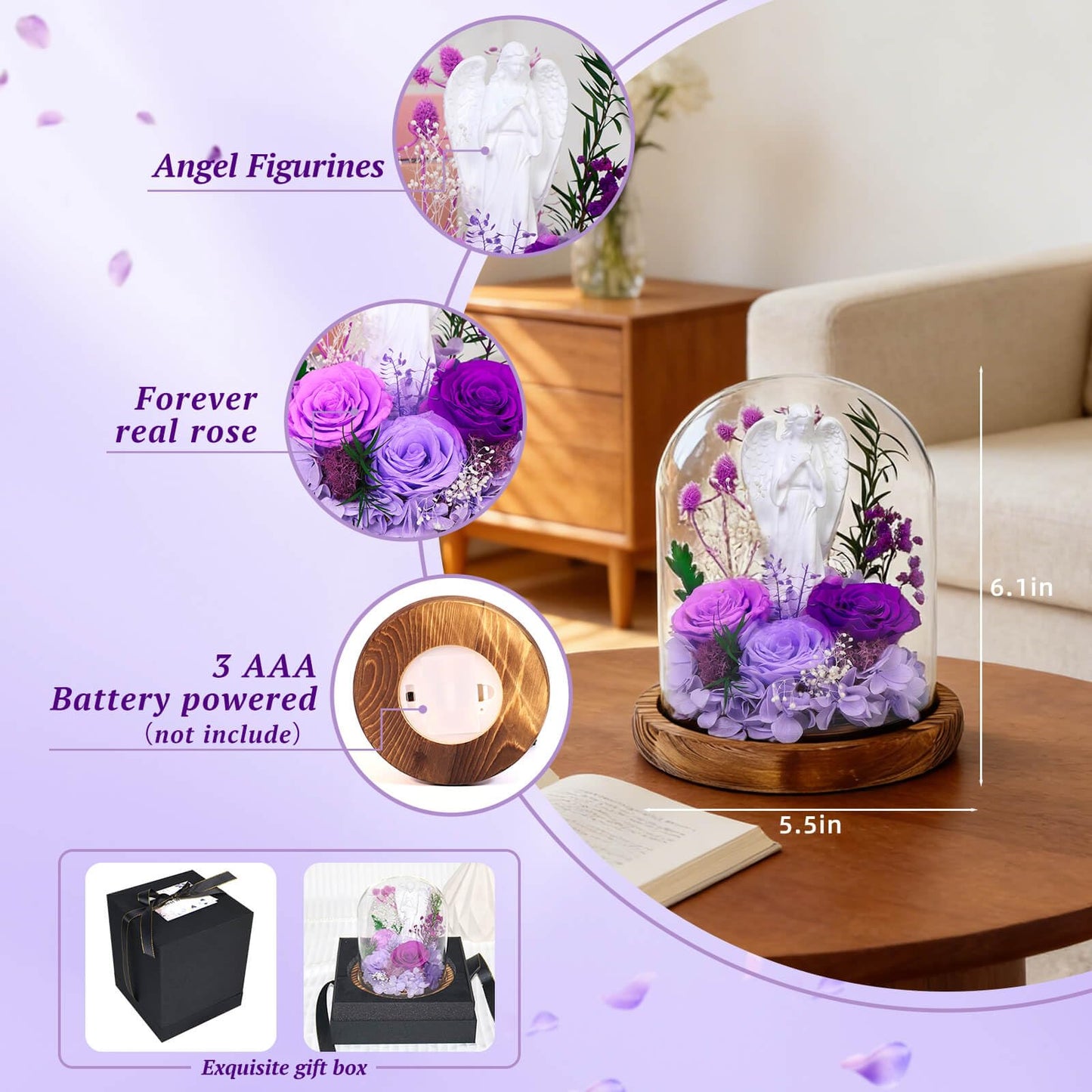 Harmolia Gifts for Mom Fresh Flowers for Delivery Forever Preserved Real Rose Christian Anniversary Mothers Day Birthday Gifts for 40 50 60th Women Grandma Wife Her Sister Best Friend