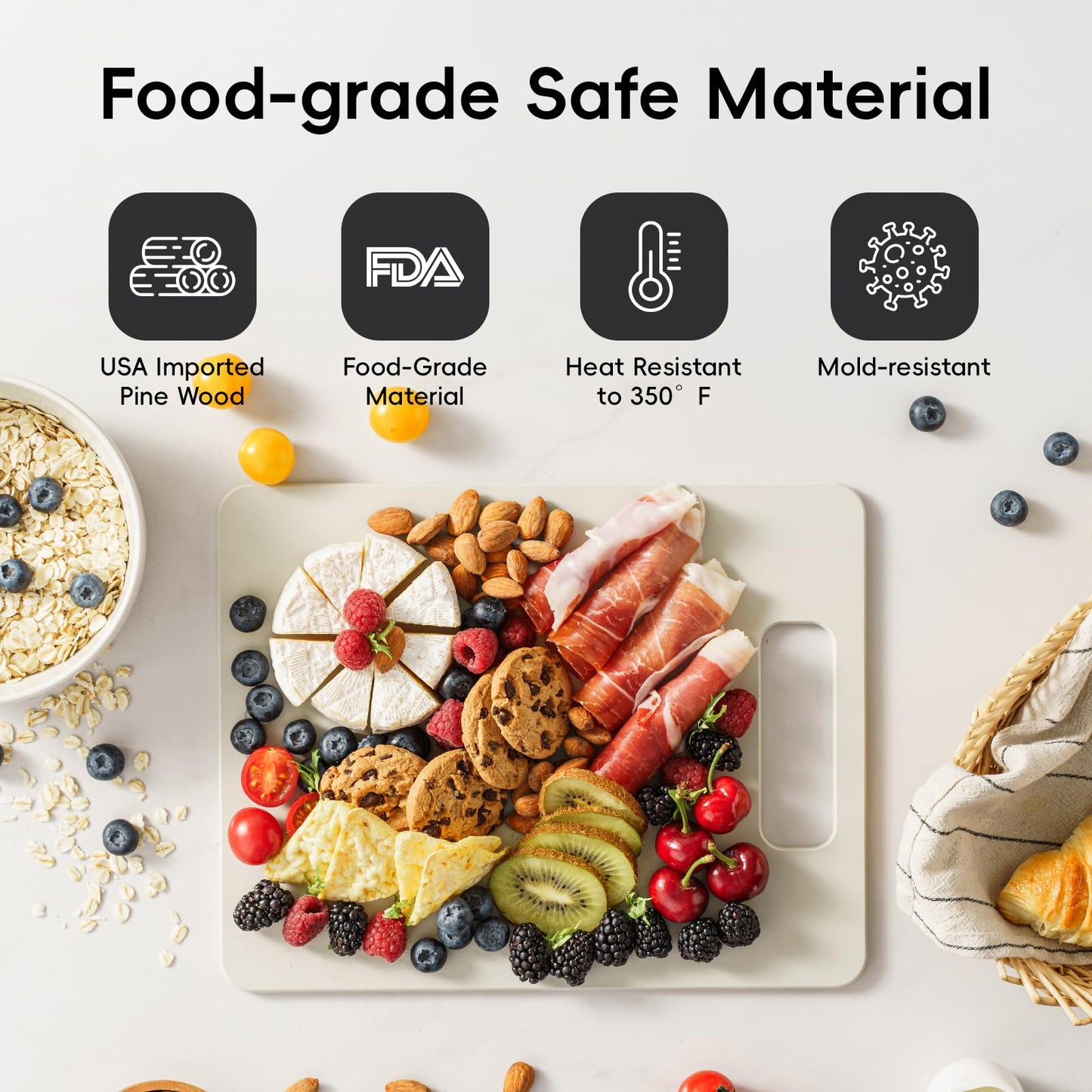 Culiex Wood Fiber Cutting Board Set of 2, Dishwasher Safe, Non-Toxic Cutting Board for Kitchen, BPA Free, Non-Slip, Non-Porous Composite Chopping Board for Meat Vegetable Fruit