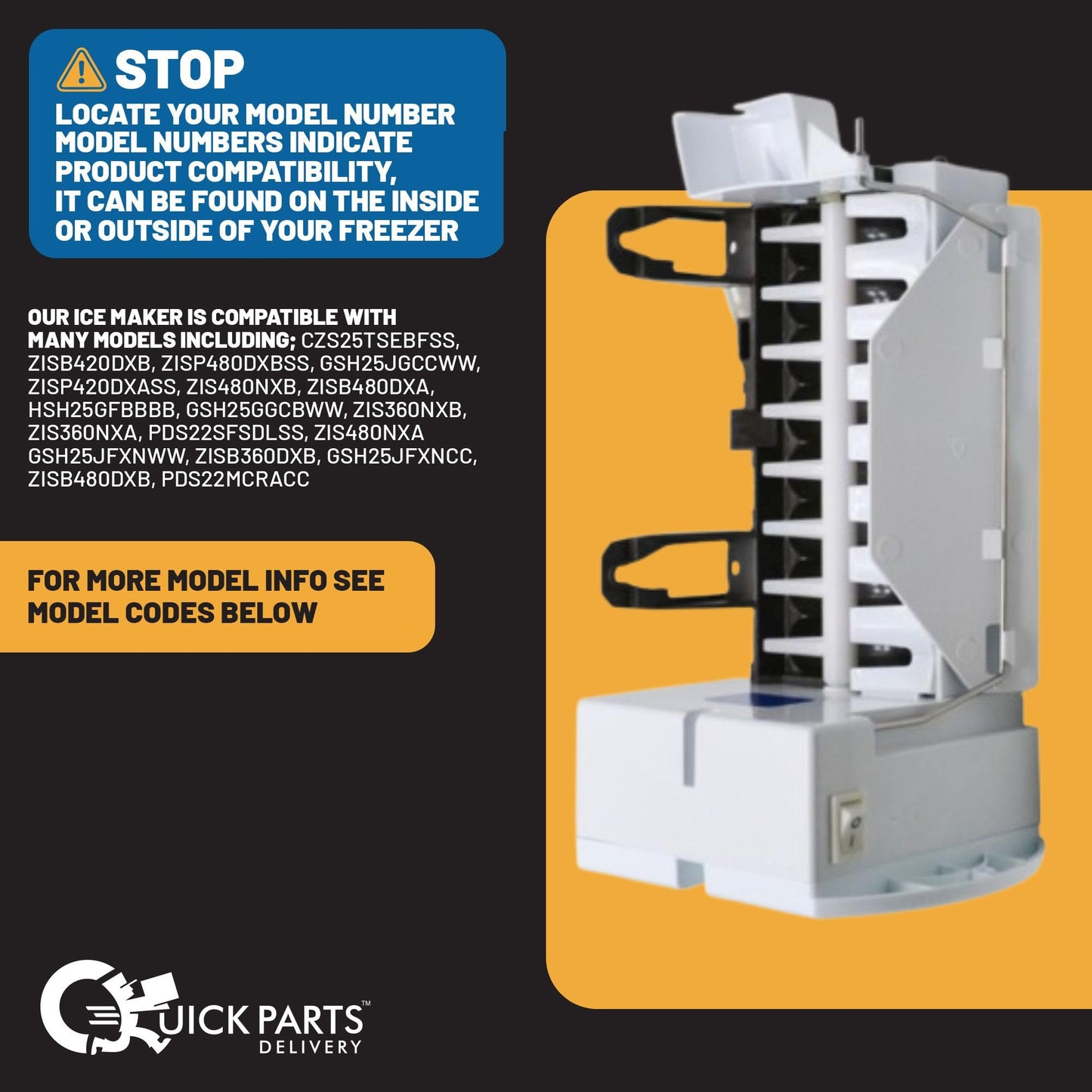 QPD Upgraded Ice Maker Replacement Kit for GE Refrigerators - Replaces WR30X10093, WR30X10061, and More