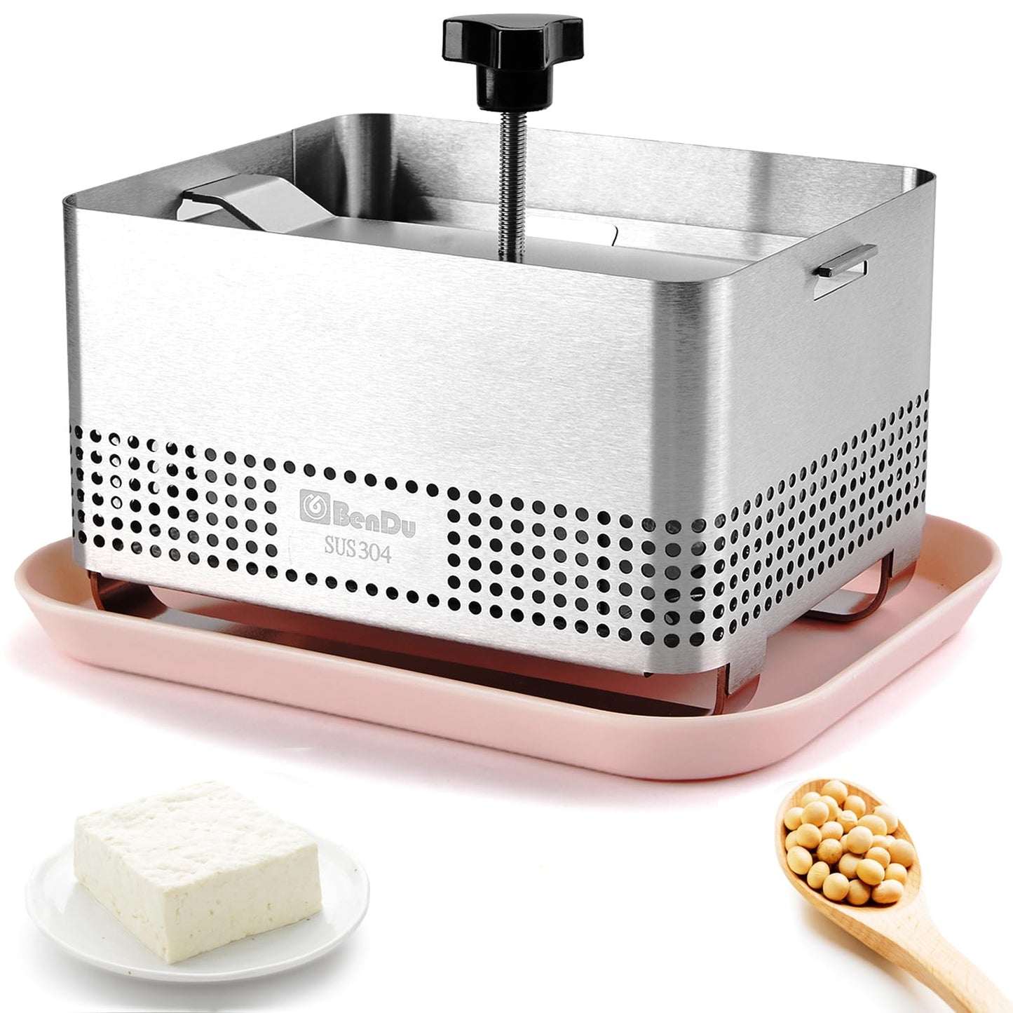 Tofu Press Stainless Steel, Paneer Maker with Upgraded Deep-Press Design, Improves Tofu Flavor and Texture, for Homemade Tofu, Paneer Press and Cheese Press, Multi-Functional Kitchen Tool, BPA Free