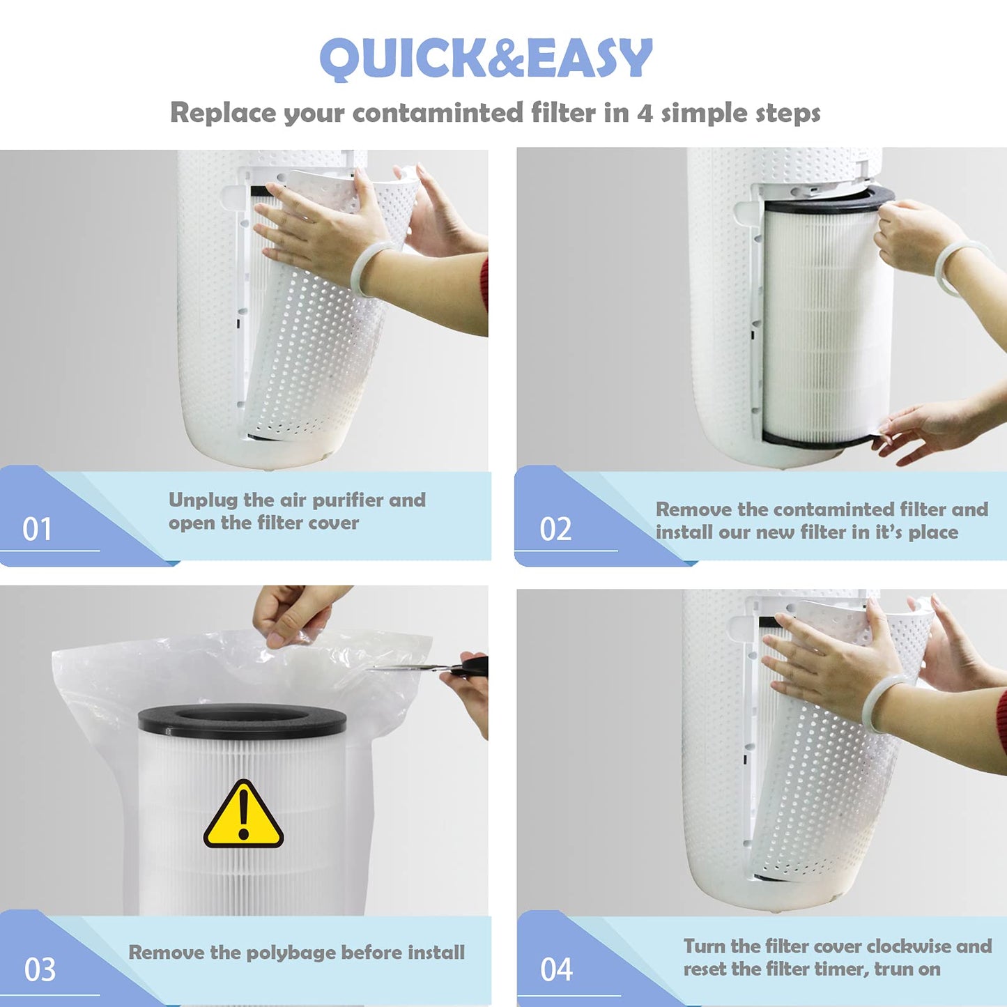 AP-T40FL Replacement Filter Compatible with Homedics Air Purifier Models# AP-T45, AP-T45WT, AP-T40, AP-T40WT, AP-T40WTAR,1461901 (Costco Model)