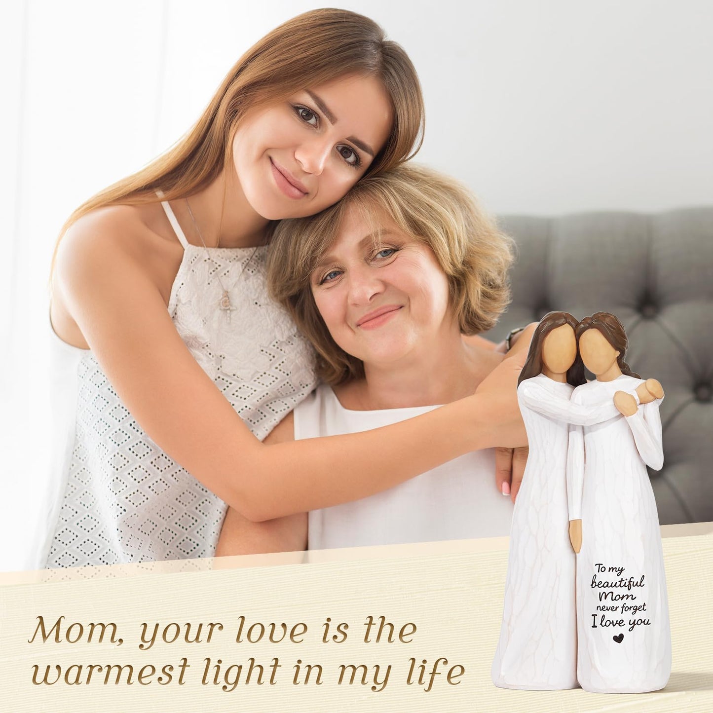 Formiele Gifts for Mom from Daughter, Mom Mothers Day Birthday Gifts - Mother Daughter Hand-Painted Resin Figurine