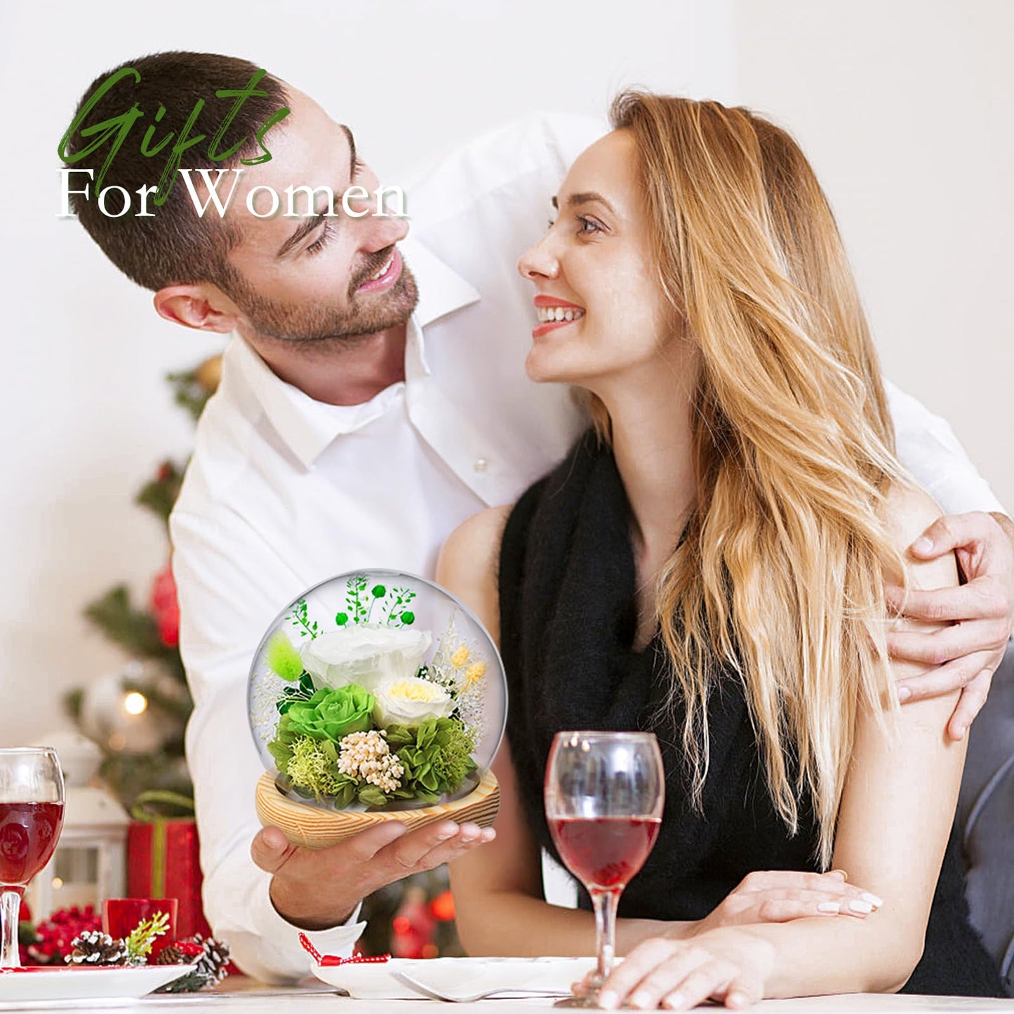 FIACO Gifts for Mom Mothers Day Women Birthday Preserved Flowers in Glass Dome Forever Fresh Flowers for Delivery Eternal Roses Gifts for Grandma Wife Daughter Friends