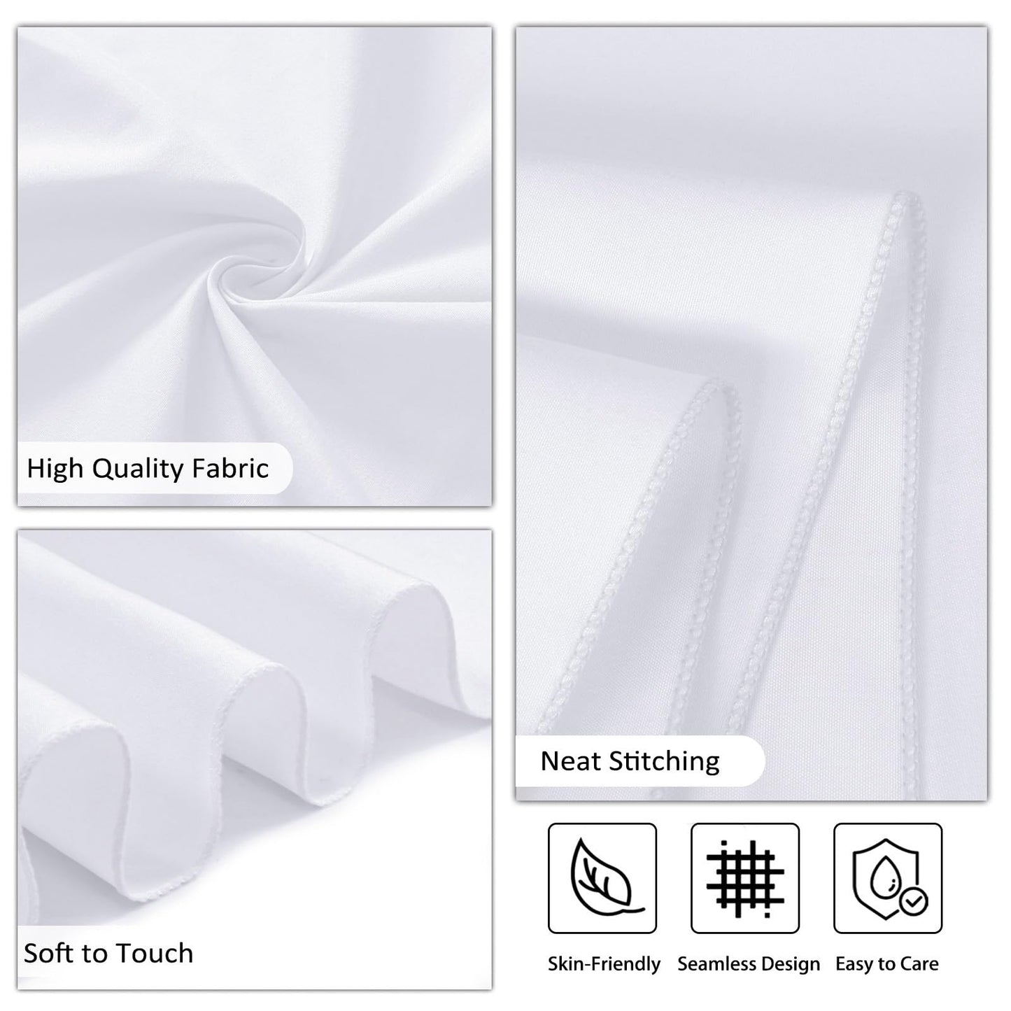 Heneger 8 Pack White Table Cloth 60 x 102 Inch Rectangular Tablecloths for 6 Foot Rectangle Tables, Wrinkle Resistant White Tablecloth Washable Polyester Fabric Table Covers for Party Wedding Banquet