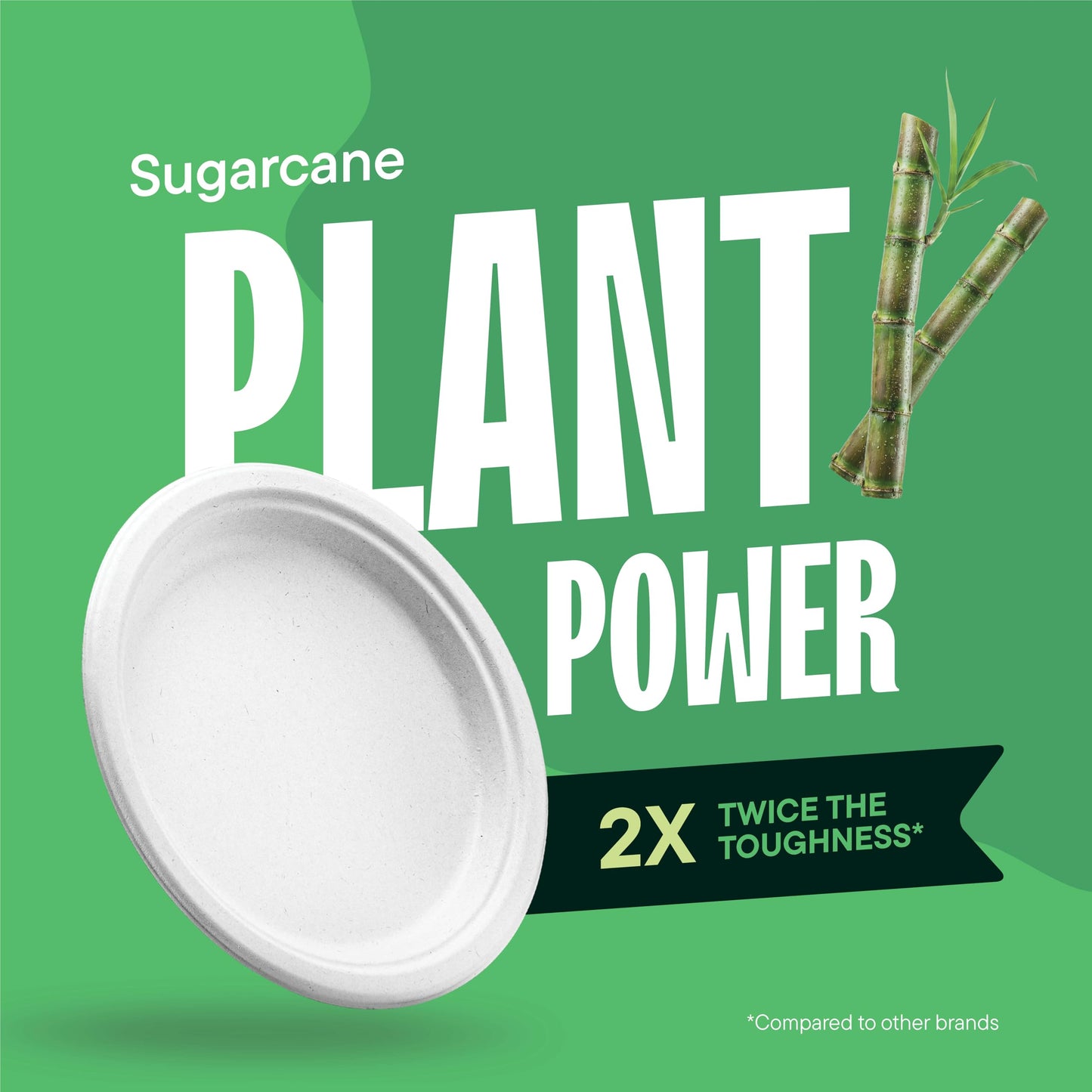 100% Compostable Paper Plates, Heavy Duty Disposable Plates [125-Pack] 9 Inch Plates - Eco-Friendly, Biodegradable Sugarcane Bagasse, Natural White 9" Sturdy Dinner Paper Plate Disposable