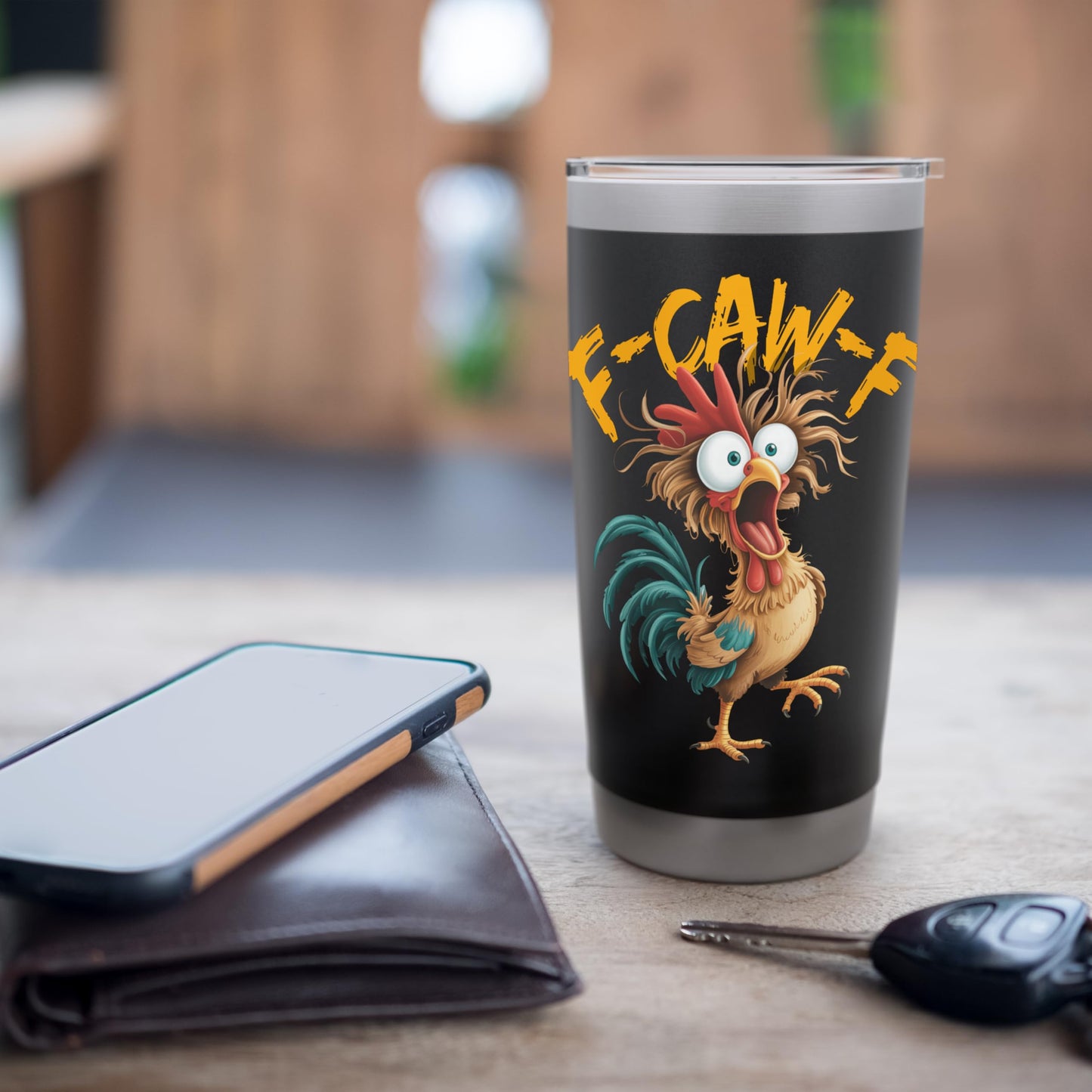 F-Caw-F Funny Chicken Humor F-Caw-F Quote Rooster Meme Stainless Steel Insulated Tumbler