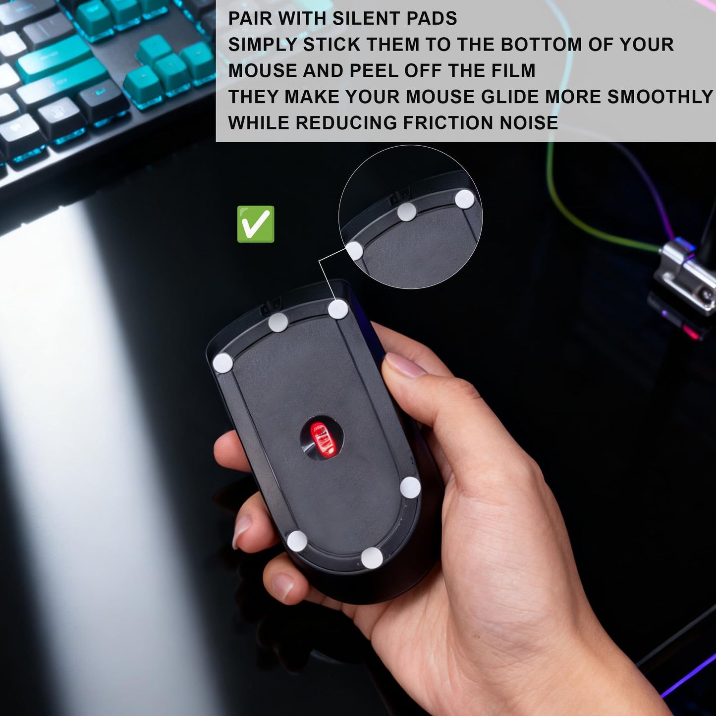 BoBliss Tempered Glass Gaming Mouse Pad-15.7" x 11.8",High-Precision Mousepad(with Mouse Glides) Suitable for Gaming and Office Use,Ultra-Smooth Hard Mouse Pad with Storage Pouch,Black.