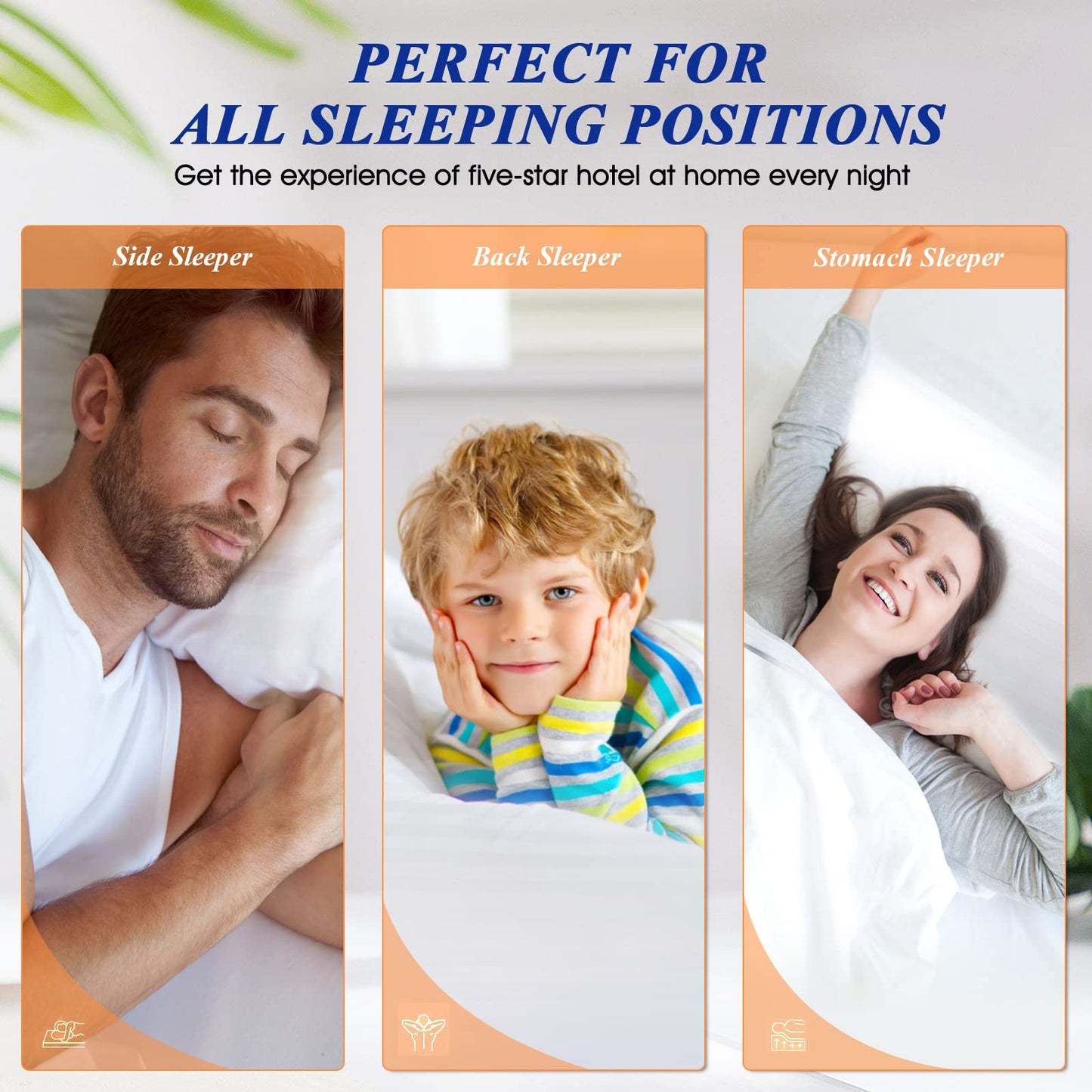 SEMZSOM Bed Pillows for Sleeping, King Size Pillows Set of 2 Cooling Luxury Hotel Quality Pillow with Premium Soft Down Alternative Filling for Back, Stomach or Side Sleepers