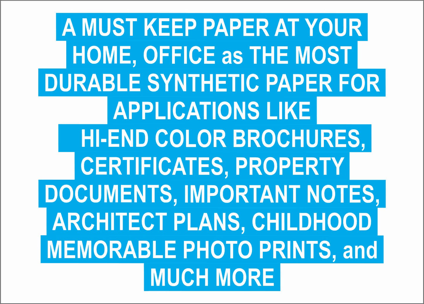 Waterproof Paper | 100 Sheets, Thickness 5 MIL 110 LB, Synthetic Paper, 8.5X11 from HIGHH IMAGE | Print With Laser Printers