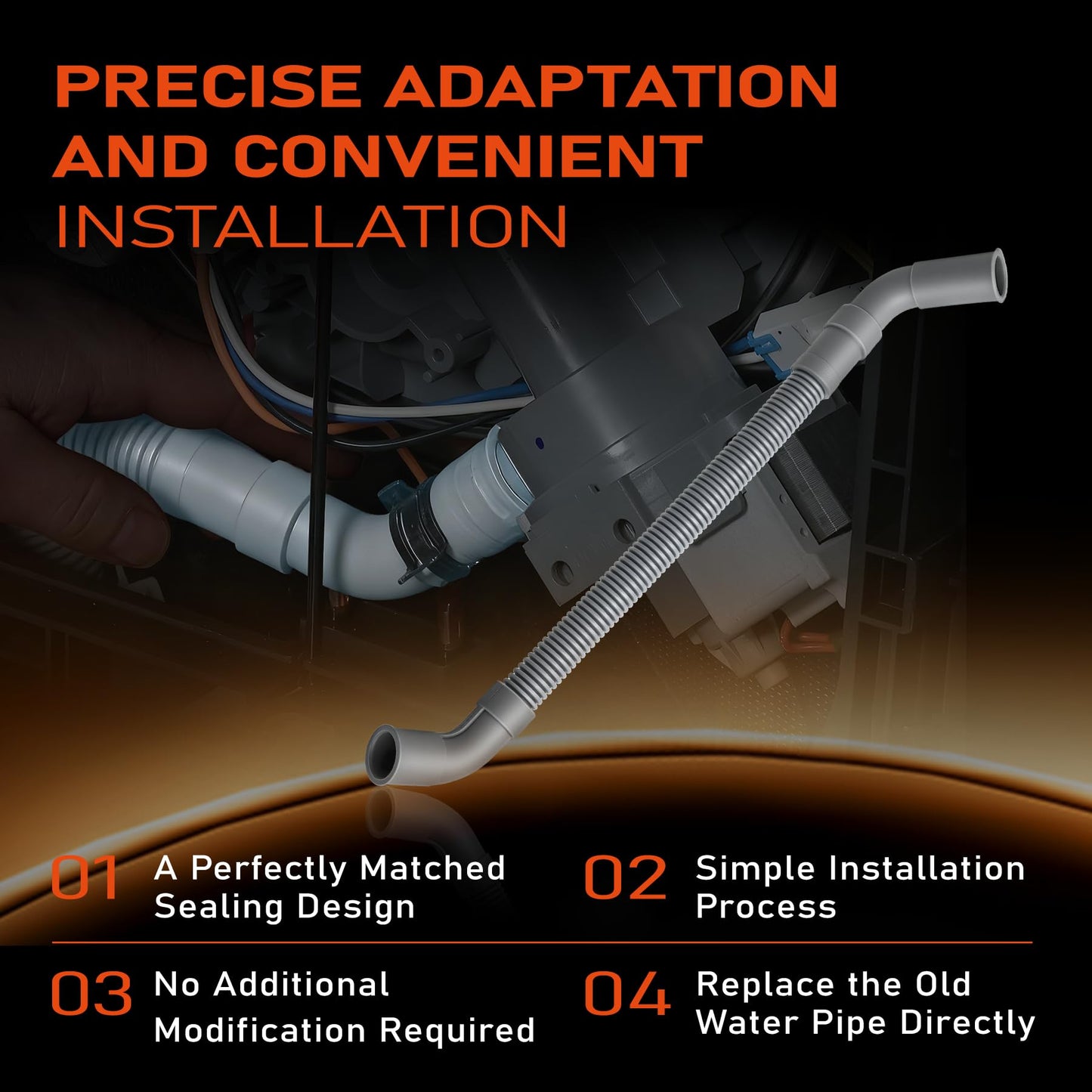 DD81-01502A Dishwasher Water Hose Compatible with Samsung DW80K5050UB/AA-00 DW80F600UTW/AA-00 DW80F600UTW/AA-01 DW80J3020US/AA-00 Universal Replacement Parts Inner Drain Tube