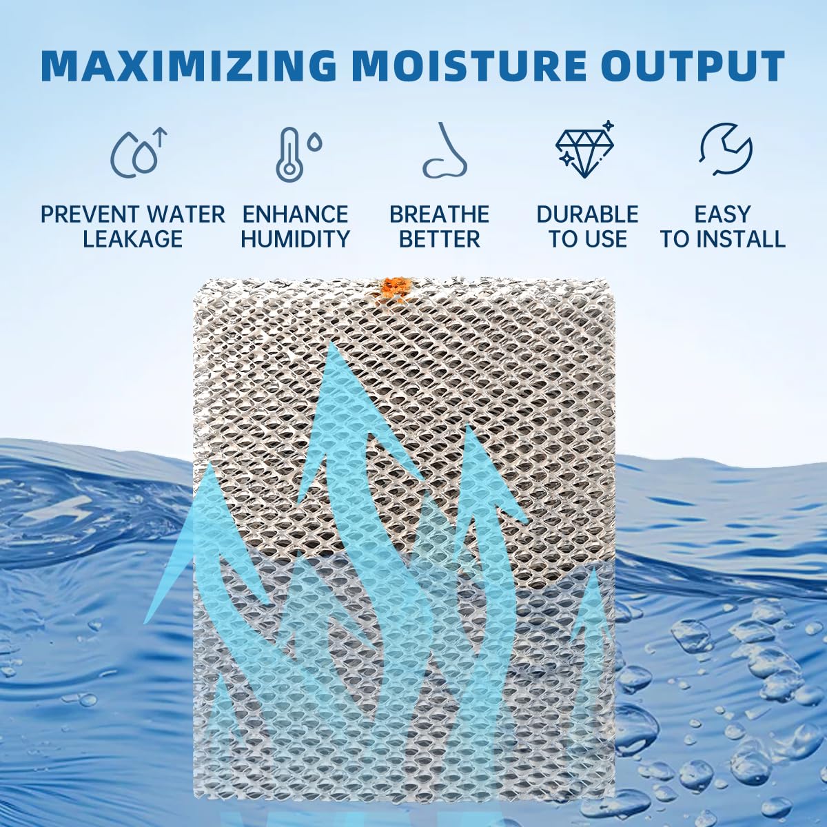 ZHONG MERV HC26E1004 Humidifier Pad Water Panel Evaporator Compatible with Honeywell HE365 HE360 HE300 HE265 HE260 HE250 HE200 Aluminum Mesh Replacement Filter 2-Pack