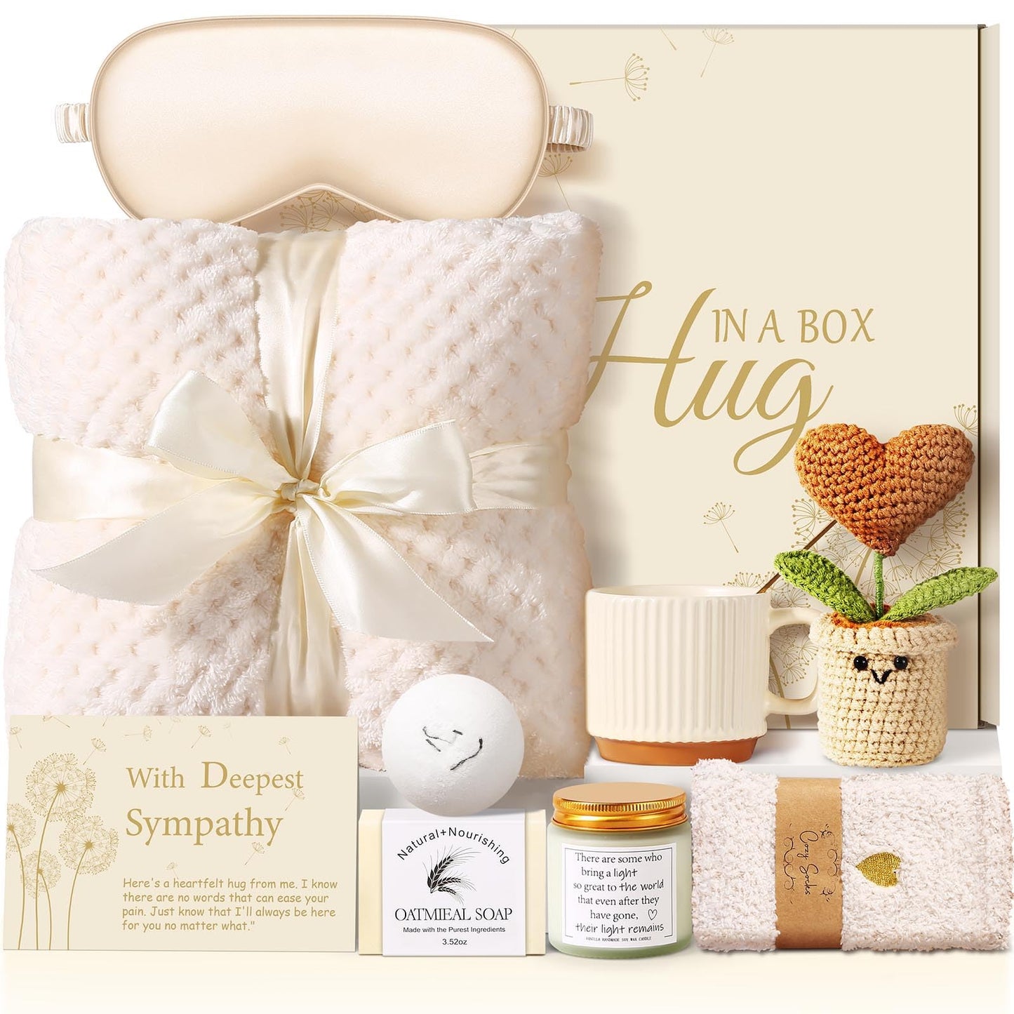 Sympathy Gift Baskets Sympathy Gifts for Loss of Loved One Mother Father Husband Mom Dad, Memorial Condolences Grief Bereavement Gift Ideas for Loss, Miscarriage Gifts for Mothers Women Care Package