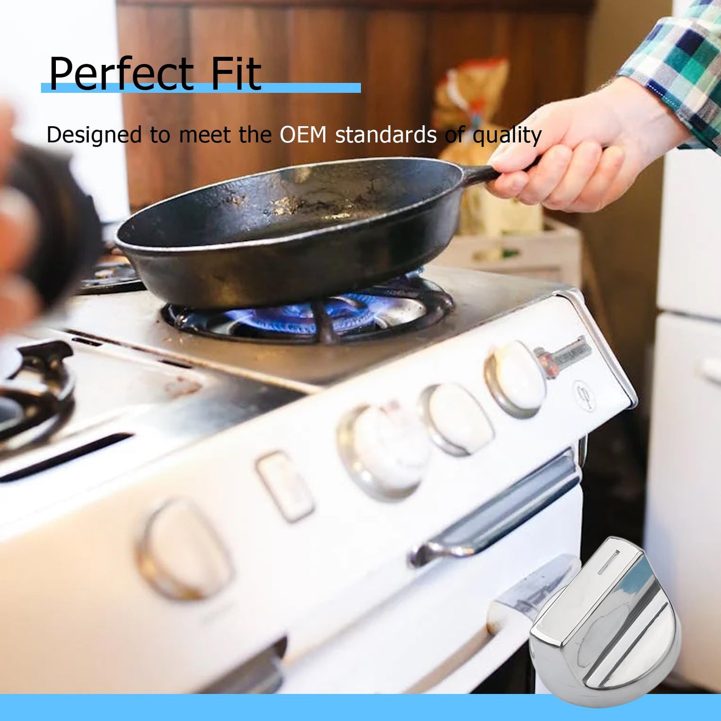 POCPUNAB W10850010 Stove Knobs Replacement for Whirlpool Gas Stove W11366438 Range Cooktop Knob W11084623 Compatible with Whirlpool Oven Burner Control Knobs Appliance Accessories, 5 Pack