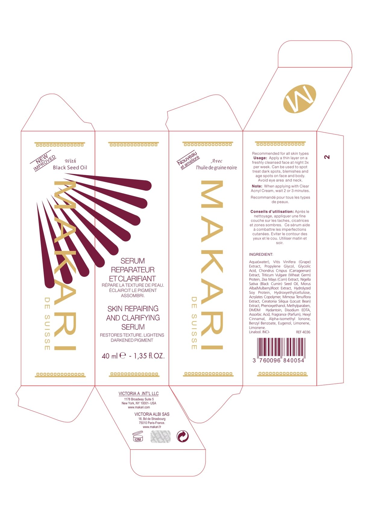 Makari Classic Skin Repairing and Clarifying Serum (1.35 fl oz) | Dark Spot Treatment Serum | Reuvenates Tone and Texture | Softens, Smoothens, and Brightens Skin | Recommended for All Skin Types