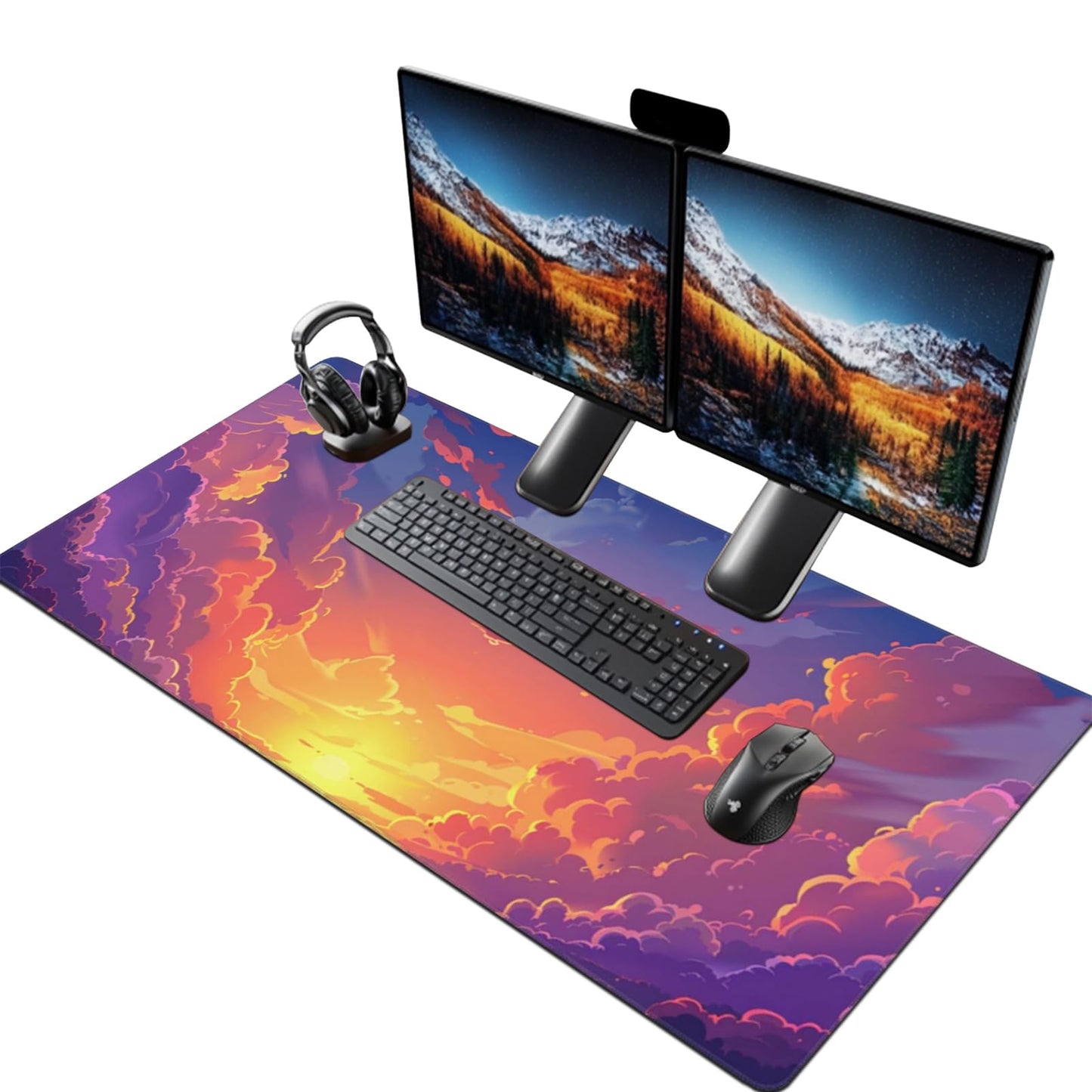 ZOCOZY 48 x 24 Inches Cute Desk Mat Kawaii Pink Purple Desk Pad Anime 3XL Large Mouse Pad Big Full Desk Gaming Mousepad Laptop Computer Keyboard Mouse MatDesk Decor Desk Accessories
