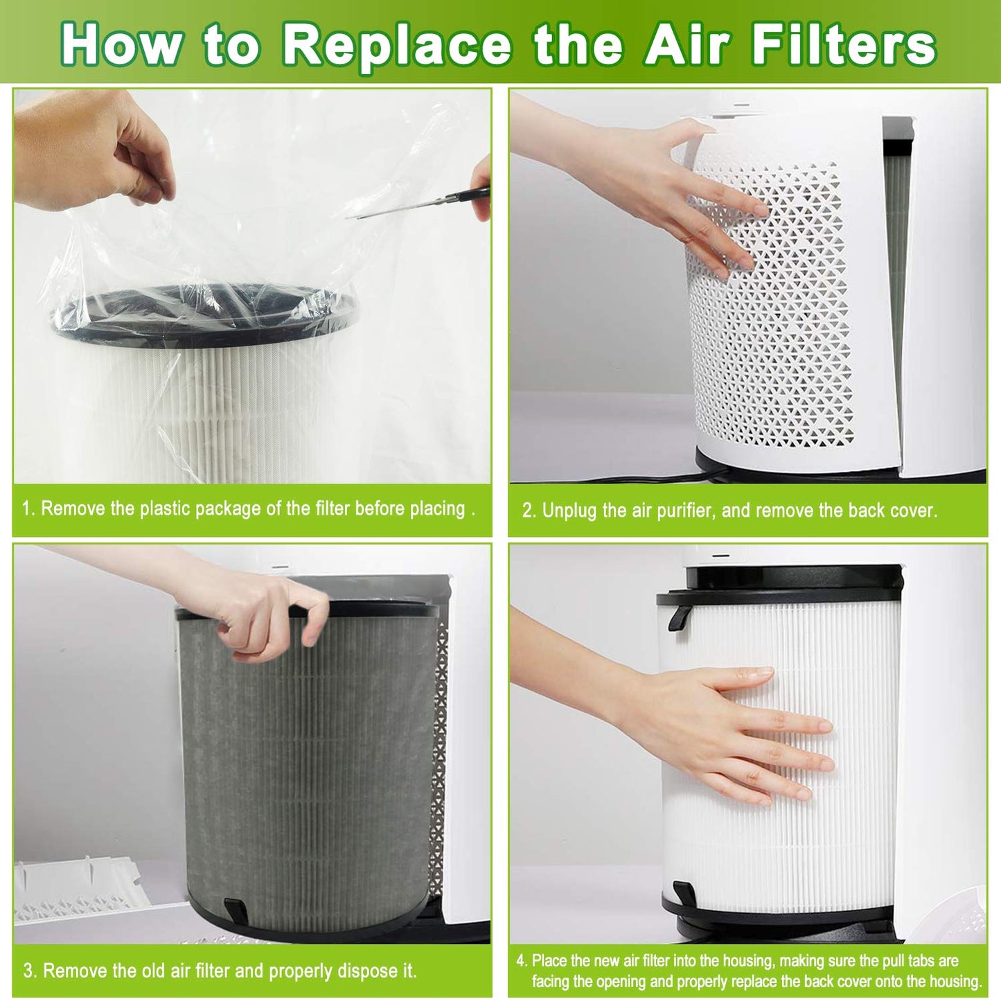 Flintar LV-H135 Replacement Filter, Compatible with LEVOIT LV-H135 Air Purifier, 3-in-1 H13 Grade Filtration and Activated Carbon Filter, LV-H135-RF, 1-Unit