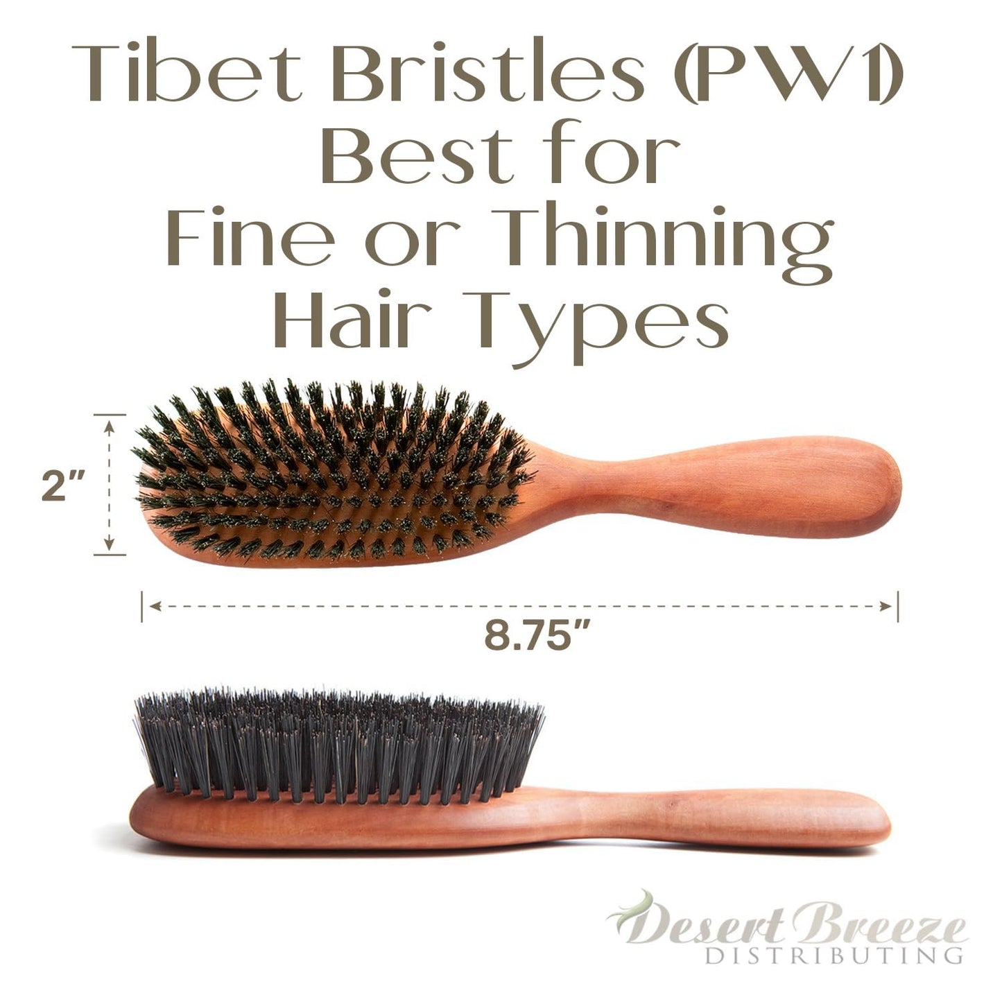 100% Natural Boar Bristle Hairbrush for Healthy Hair - Gentle Care, Made in Germany