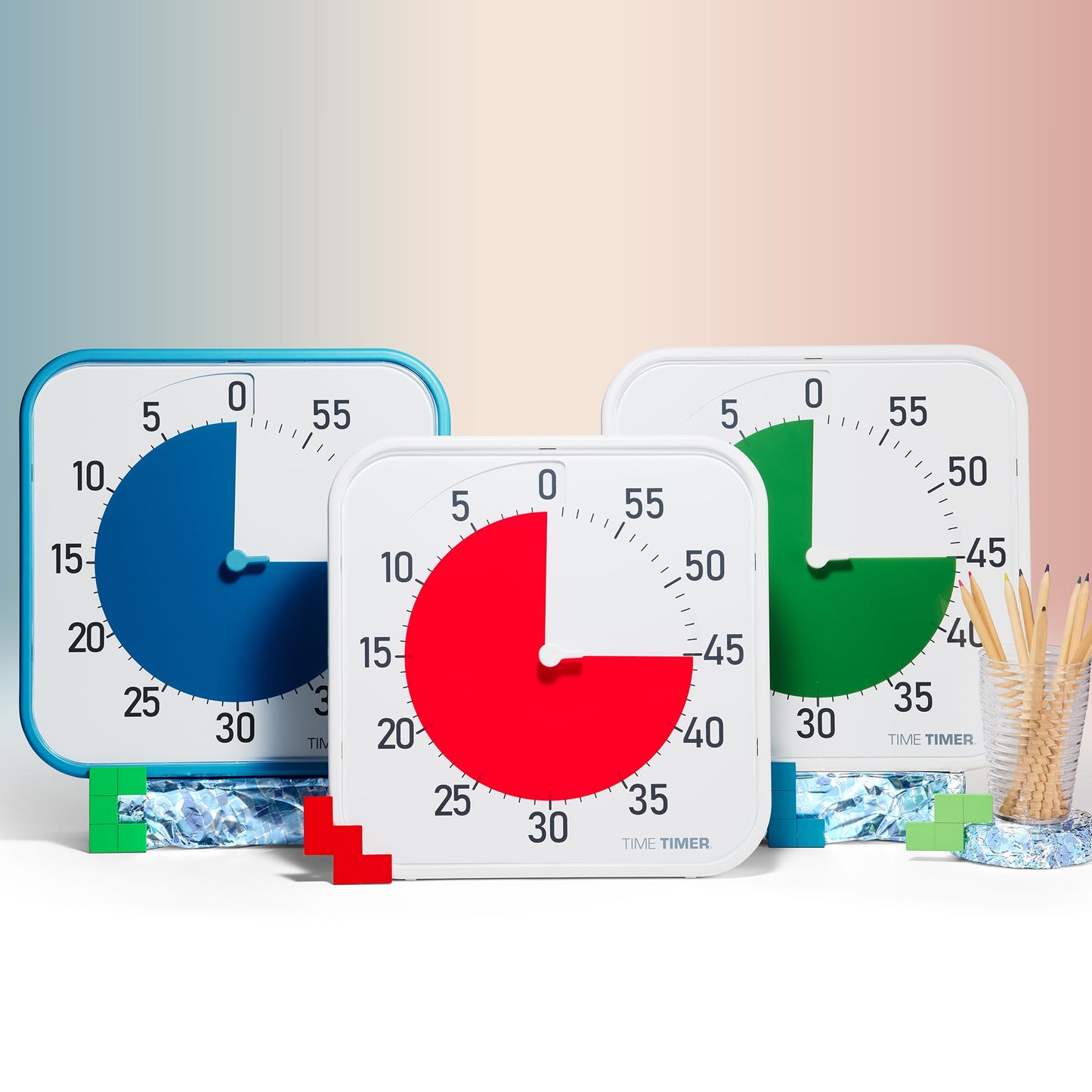 Time Timer Original 12" Visual Countdown Timer – Large 60-Minute Silent Classroom Visual Timer for SEL, Emotional Regulation, Focus, Calm Transitions, ADHD, Autism – (Green & White)