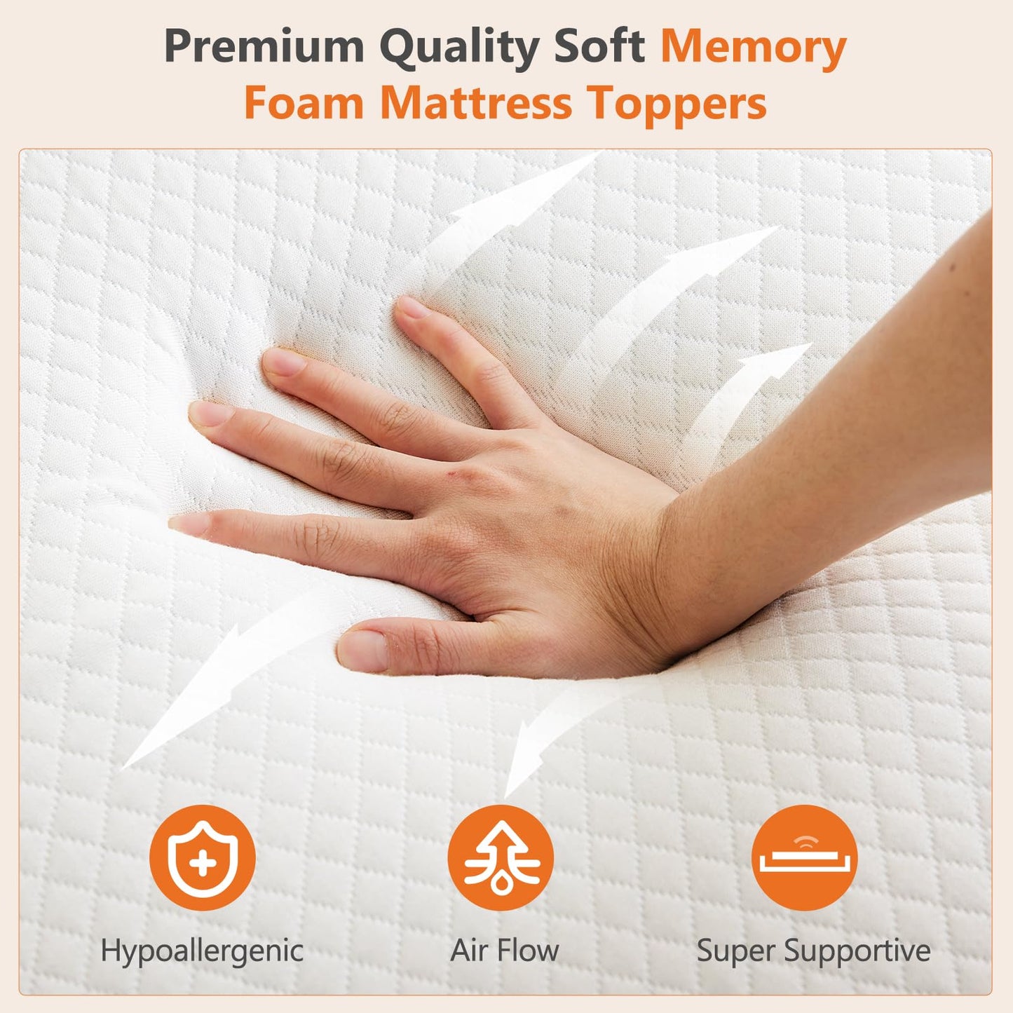 Sweetcrispy Memory Foam Mattress Topper Twin with Removable Soft Cover, 3 Inch Thick Gel Infused Cooling Toppers Pad for Twin Size Bed, Sleeper Sofa, RV, Camper, CertiPUR US Certified