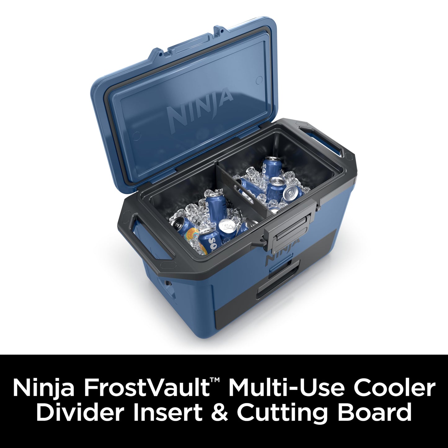 Ninja FrostVault Cooler Divider Insert & Cutting Board, Multipurpose Removable Divider, Easy to Clean, Dishwasher Safe, Designed to Fit Ninja FrostVault Hard Coolers, Black, XSKCUTBRDDIVDR