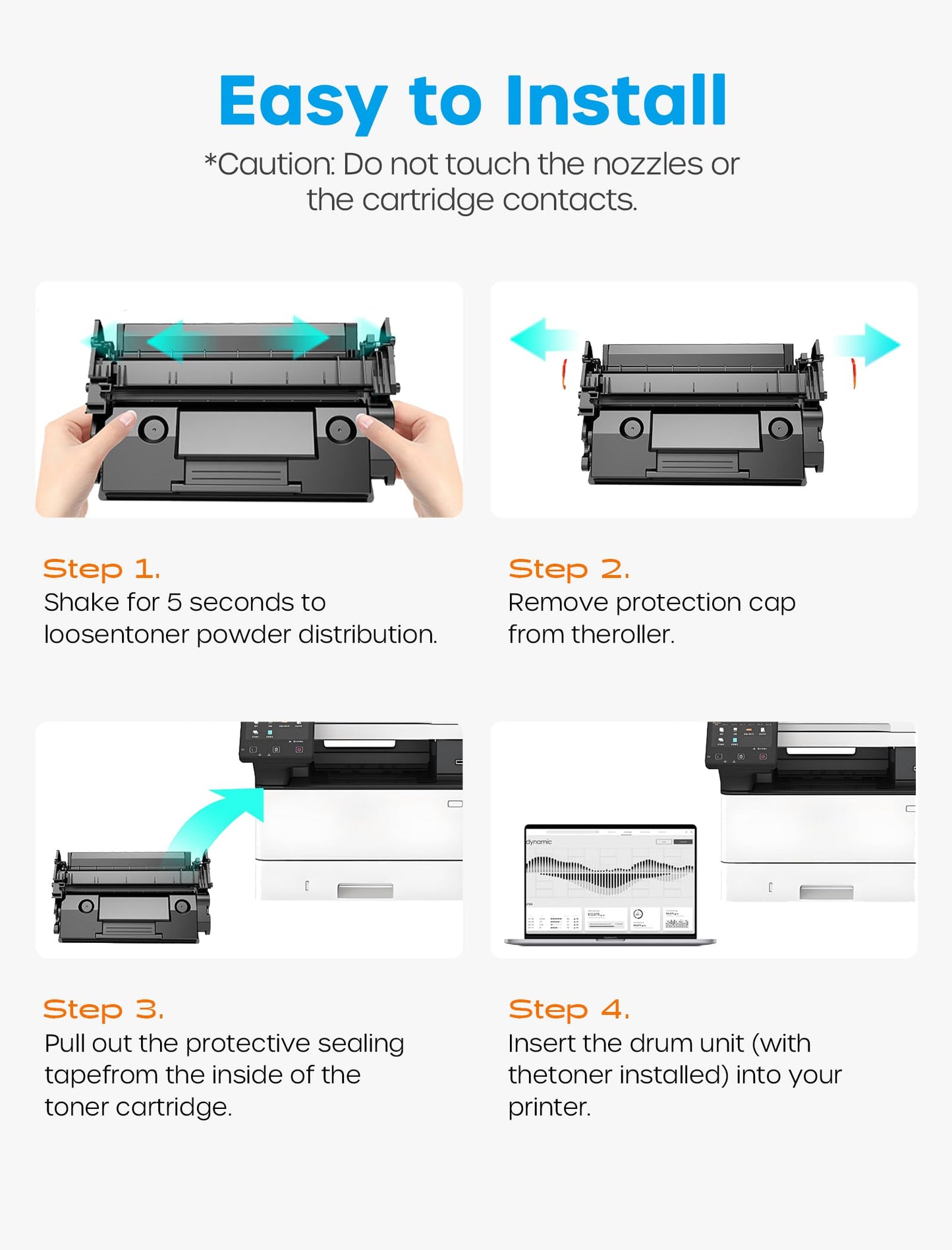 58A CF258A Toner Cartridge Black Compatible for HP 58A CF258A 58X CF258X Toner Cartridges Work with HP LaserJet MFP M428fdw M428fdn M428dw M404 M428 Pro M404n M404dn M404dw Printer (2 Pack, With Chip)