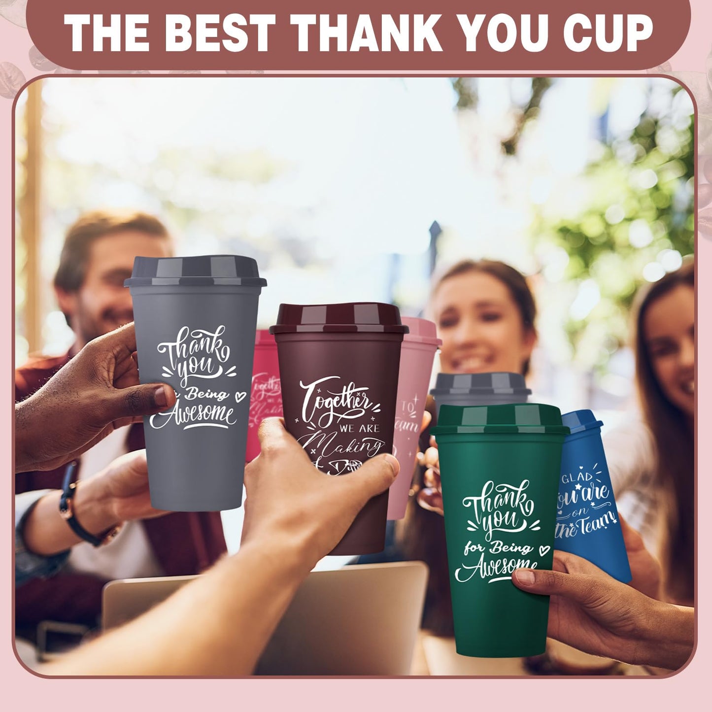 Pickmesh 60 Pcs Employee Appreciation Gifts Bulk Cna Week 16 oz Plastic Tumblers with Lids Graduation Teacher Appreciation Gifts Reusable Coffee Cups for Staff Volunteer Coworker Team (Colorful)