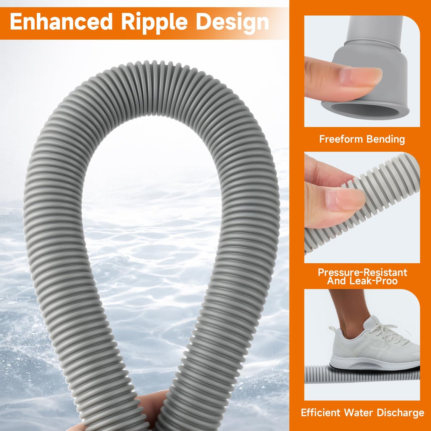 AIYOYOLIFE Dishwasher Drain Hose Extension with 2 Clamps Compatible with LG Quadwash Thinq LDT5665BD LDP6797BD LDF5545 LDTS5552S LDTS5552S LDNFC33LS Replace#: AEM74333104 AEM74333101