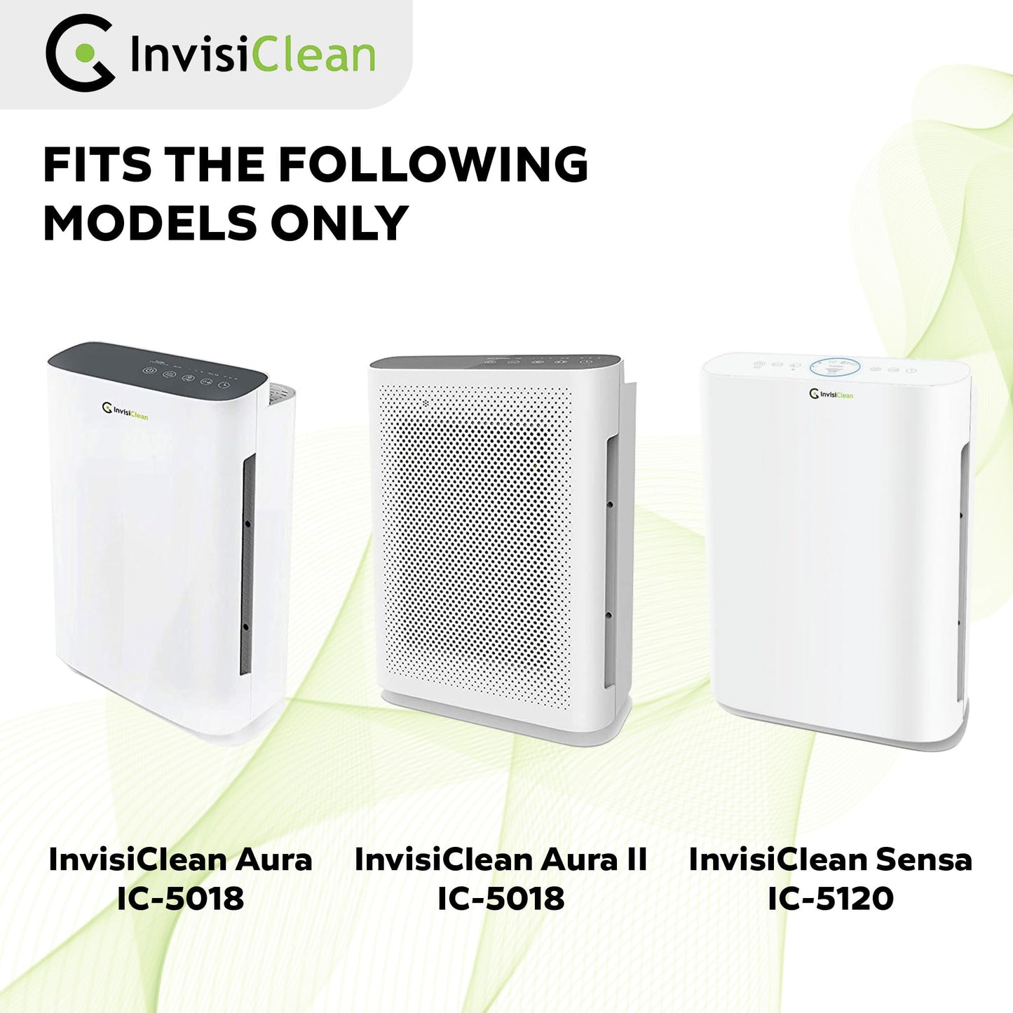 InvisiClean True Hepa Replacement Filter with Activated Carbon Prefilter - Genuine Filter for InvisiClean Aura IC-5018 and Sensa IC-5120 Air Purifiers