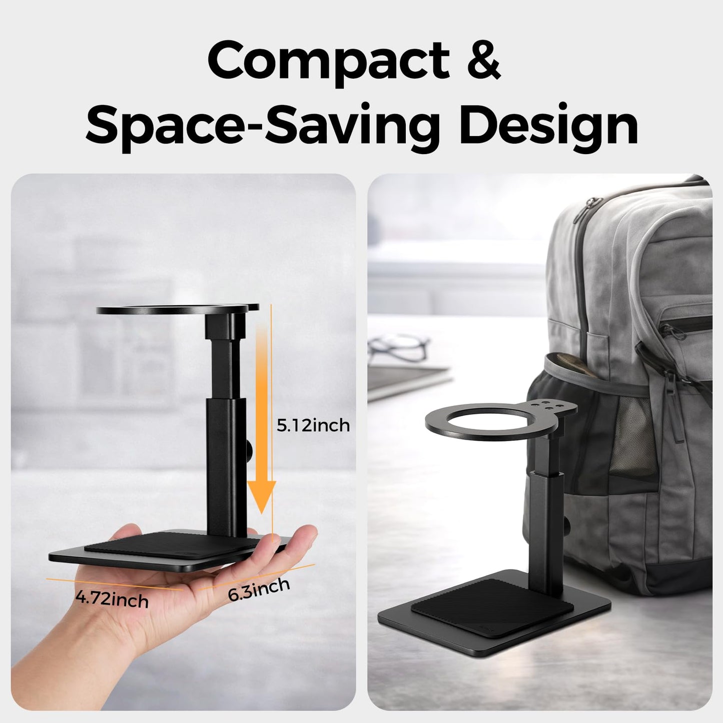 IKAPE Adjustable Portable Coffee Maker Stand, Aluminum Alloy Universal Coffee Machine Holder with Anti-Slip Base, Height Adjustable 13–19.5cm, for Home, Office & Camping