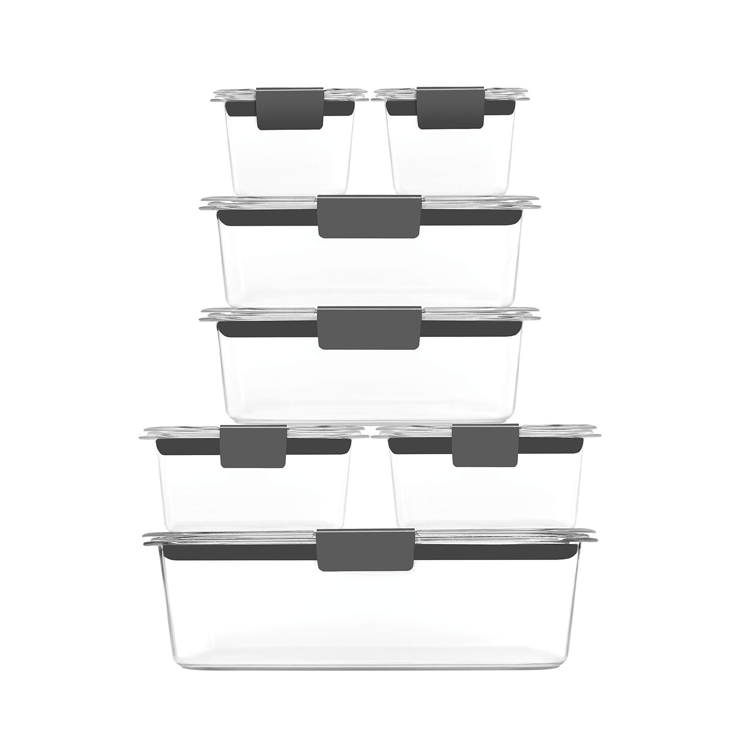Rubbermaid Brilliance Food Storage Containers, 14 Piece Plastic Containers with Lids, BPA-Free, Leak Proof, Clear