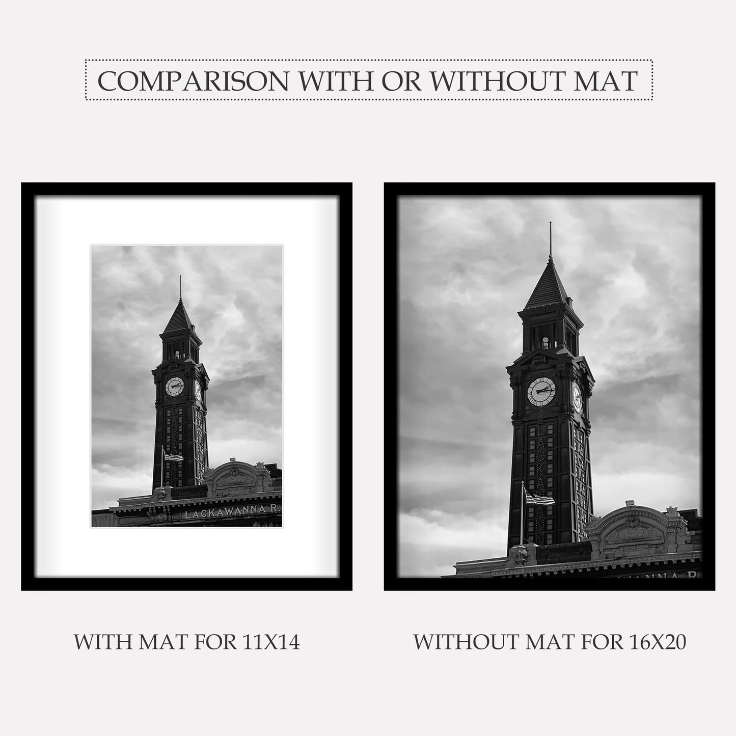 Wiscet 16x20 Picture Frame Set of 3, Display Pictures 11x14 with Mat or 16 x 20 Poster Frame without Mat, Wall Gallery Photo Frames, Black