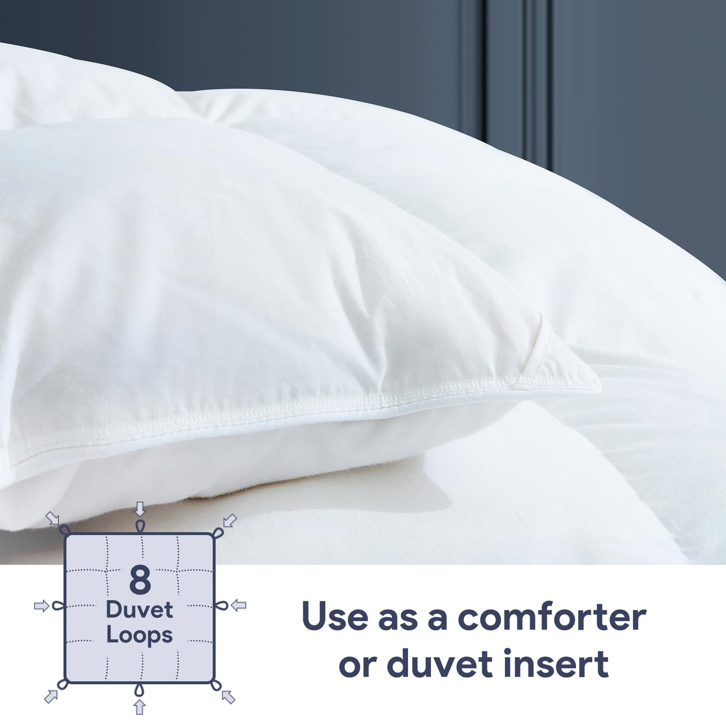 Maple&Stone Twin Feather Down Comforter All Season White Down Duvet Insert Ultra Soft 100% Cotton Cover Fluffy Twin Comforter 68 x 90 Inches